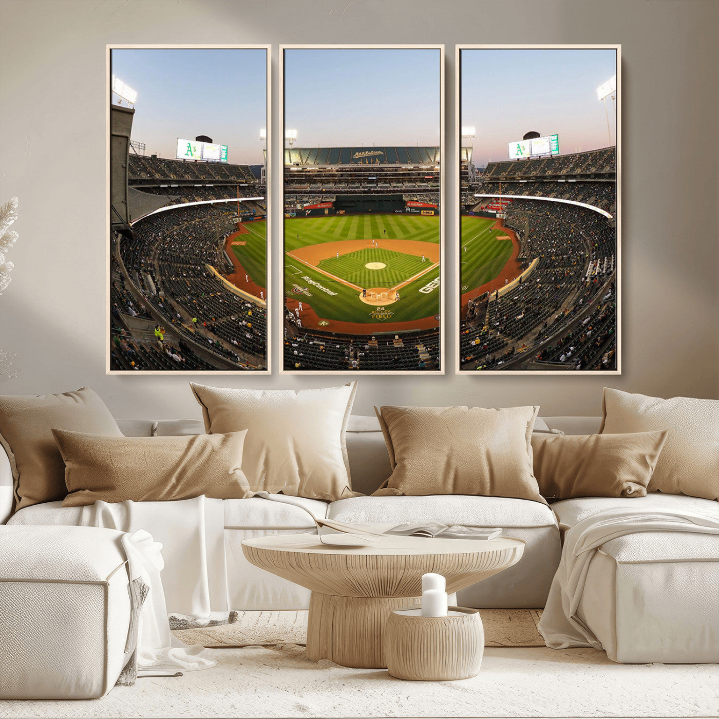 -Oakland Athletics Baseball Team Print - RingCentral Coliseum Stadium Wall Art Canvas Print