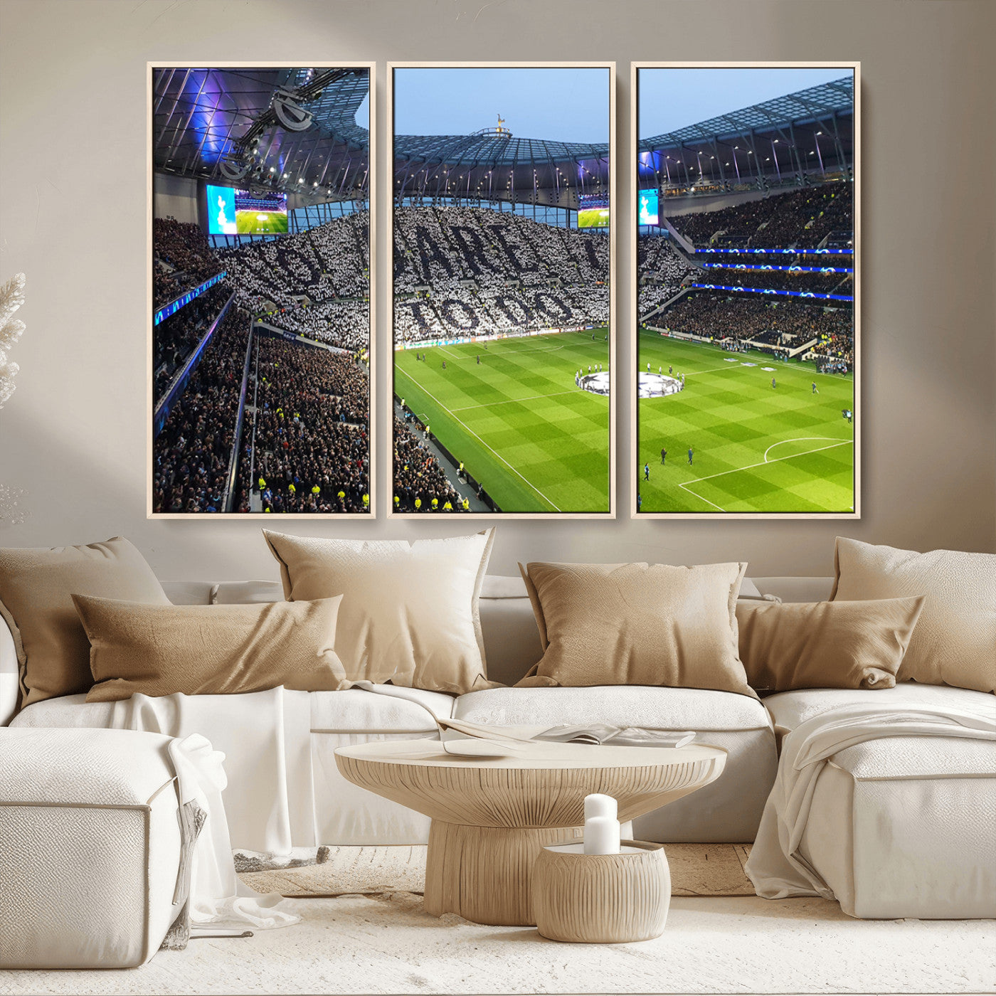 -Tottenham Hotspur Stadium Canvas Print, Match Day Triple Canvas Wall Art - Premier League Football