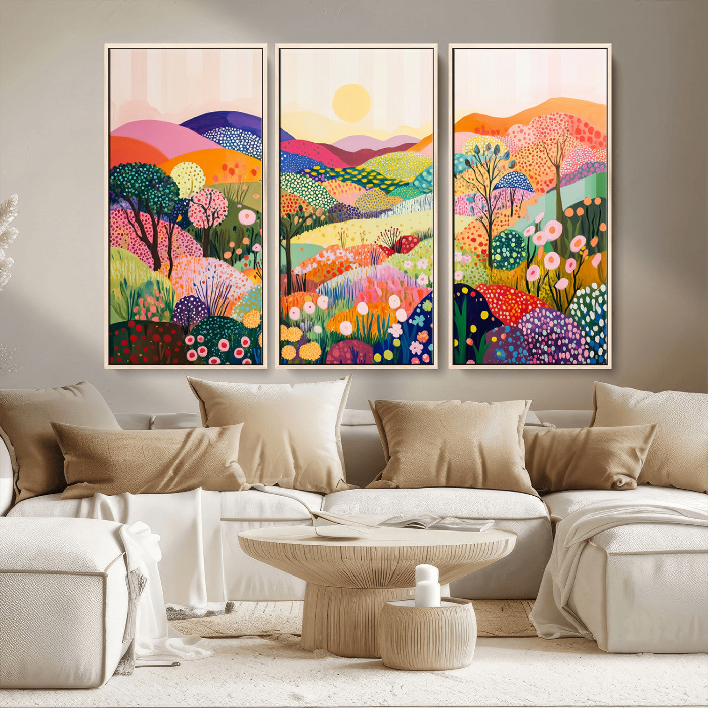 63198-MGV-CV-36X24-Yayoi Kusama 1986 Wall Art Print – Yayoi Kusama Wabi Sabi Japanese Wall Art Print - Vibrant Abstract