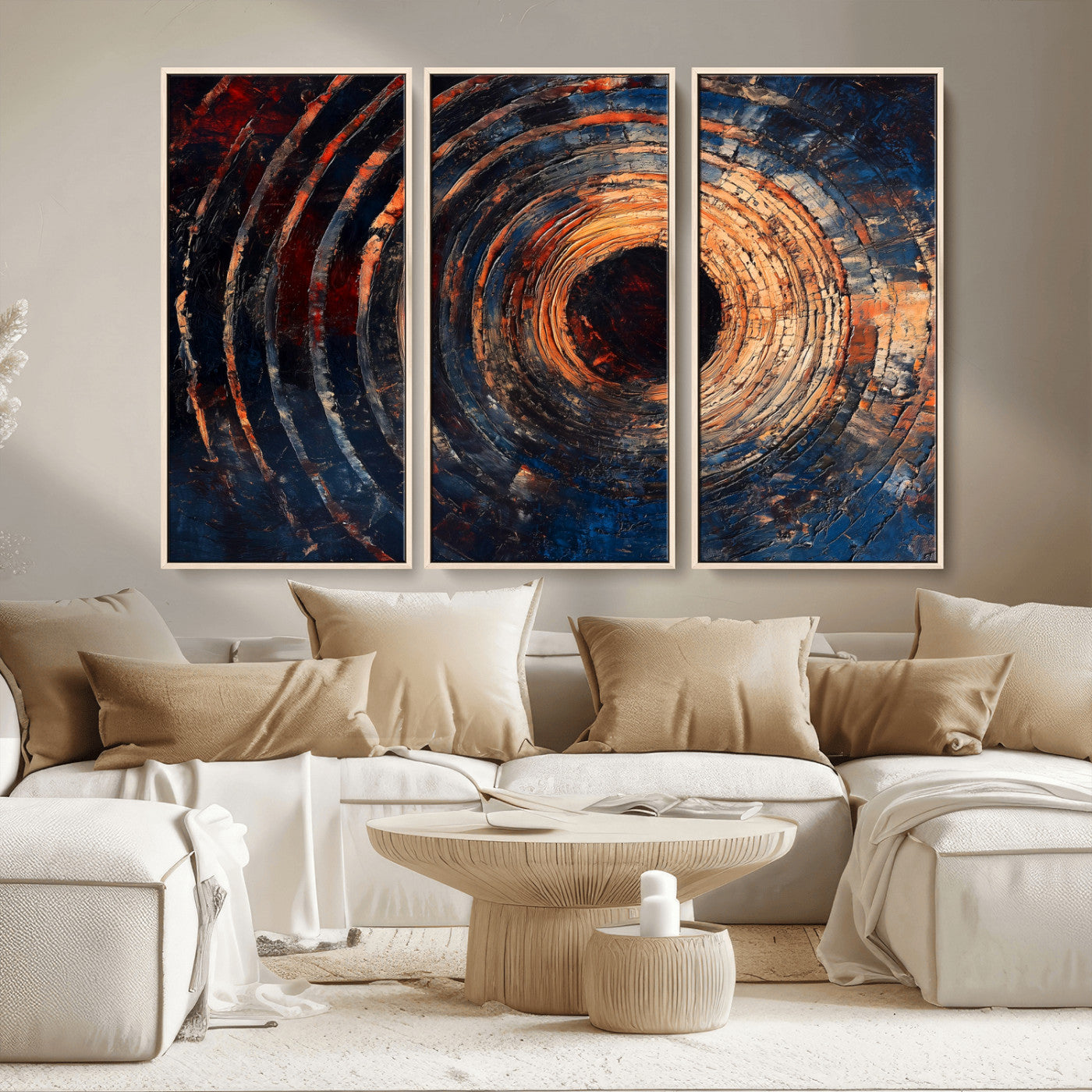 10017879-MGV-CV-36X24-Wood Tree Ring Wall Art Canvas Print – Framed Natural Wood Artwork, Rustic Tree Slice Perfect Decor for Home, Office