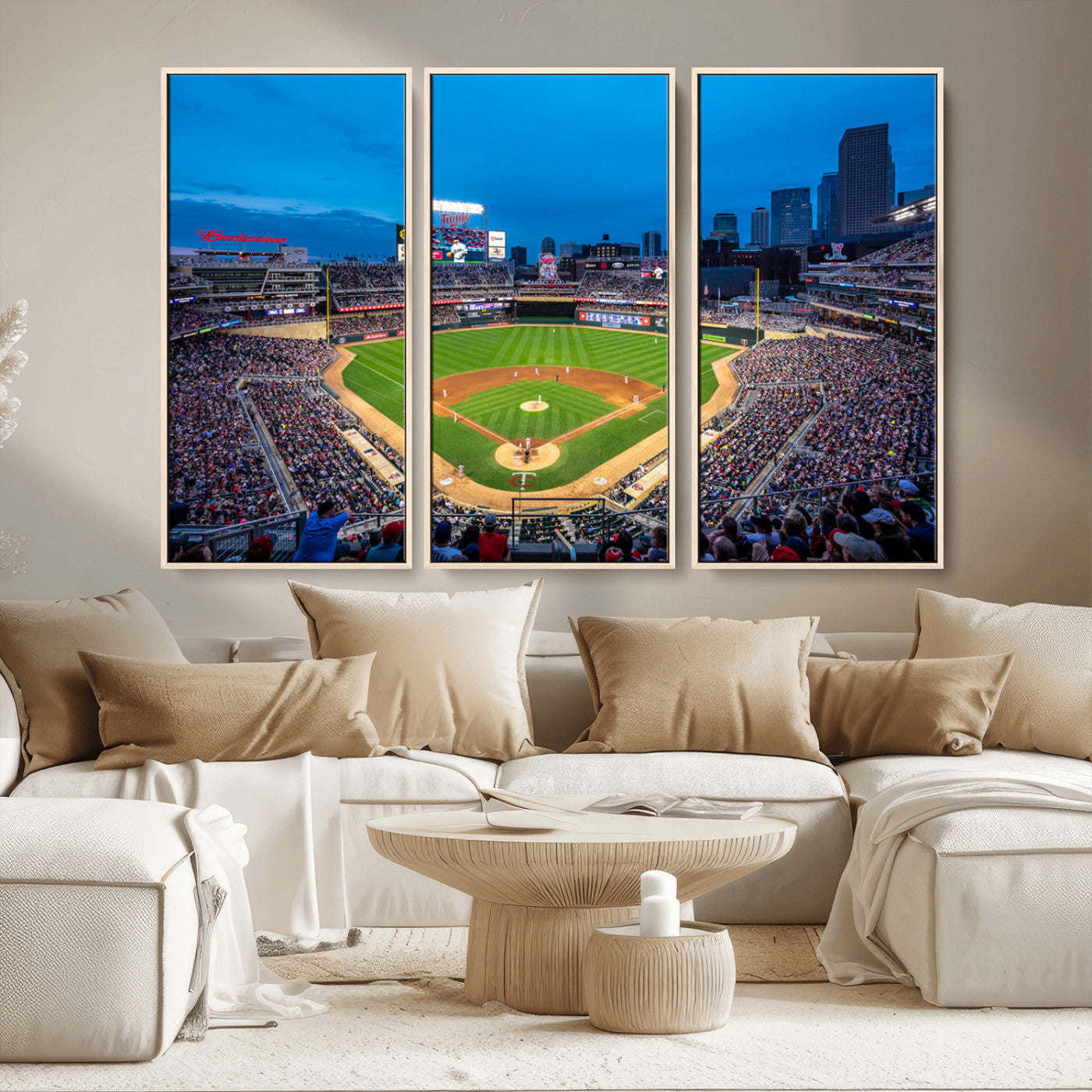 -Target Field Stadium Wall Art Canvas Print – Minnesota Twins Baseball Team Iconic Ballpark Scene for home, office