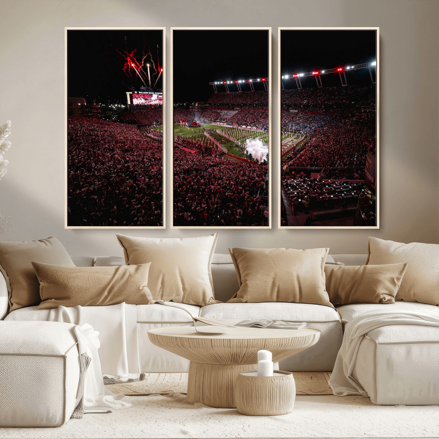 60690191-MGV-FC-48X32-3P - William Brice Stadium Wall Art Print – Baseball Game Room Artwork Print for Basement Dorm, Home, Office