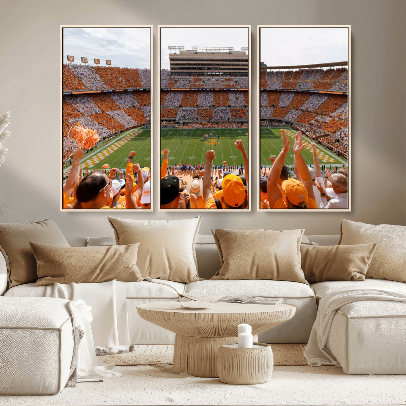 76011417-MGV-FC-48X32-3P - Tennessee Neyland Stadium Wall Art, Sports Arena Canvas Print, Panoramic Stadium Artwork for Home, Office