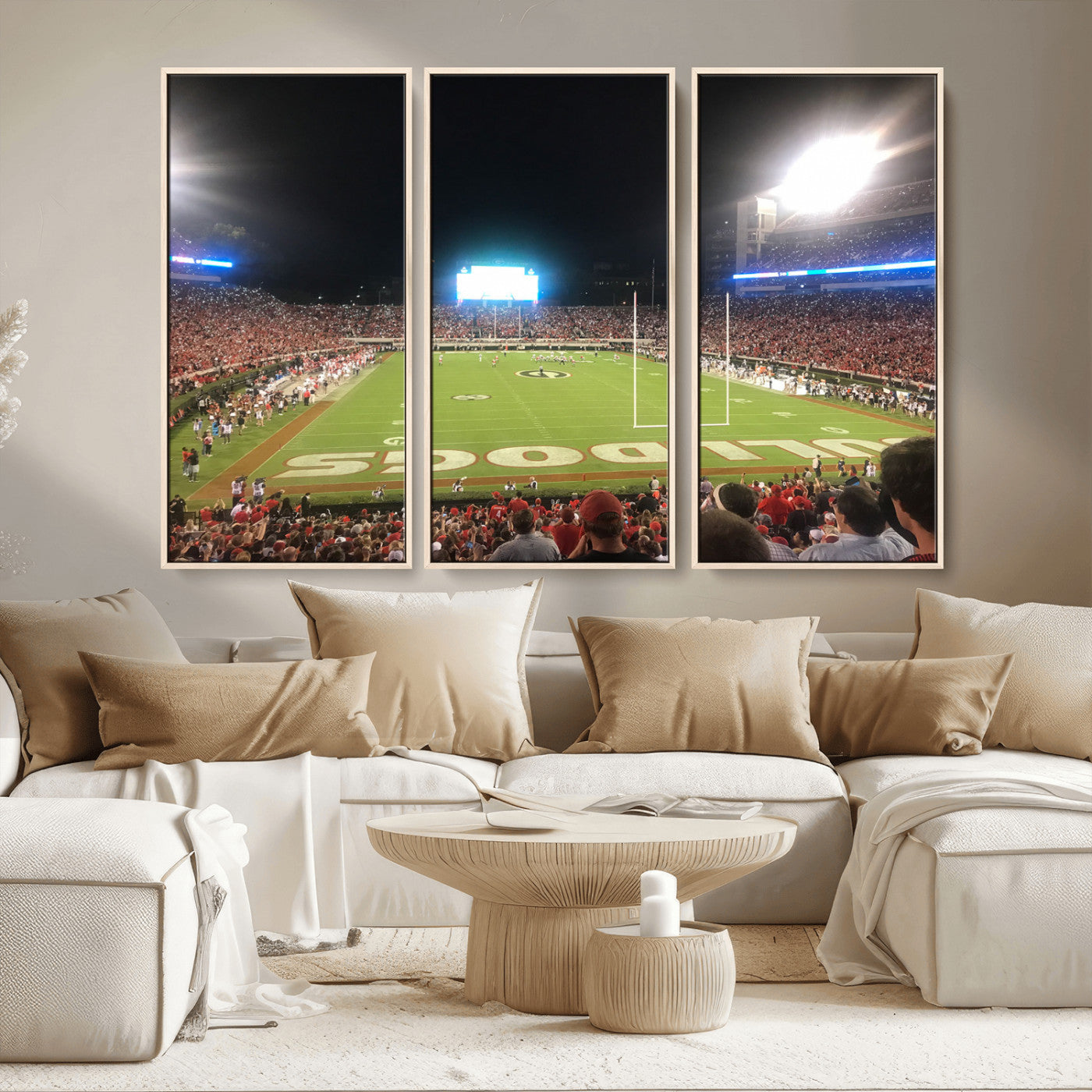 16230786-MGV-FC-48X32-3P - Dooley Stadium Wall Art, Sports Arena Panoramic Canvas Print, Modern Stadium Landscape Artwork for Home, Office