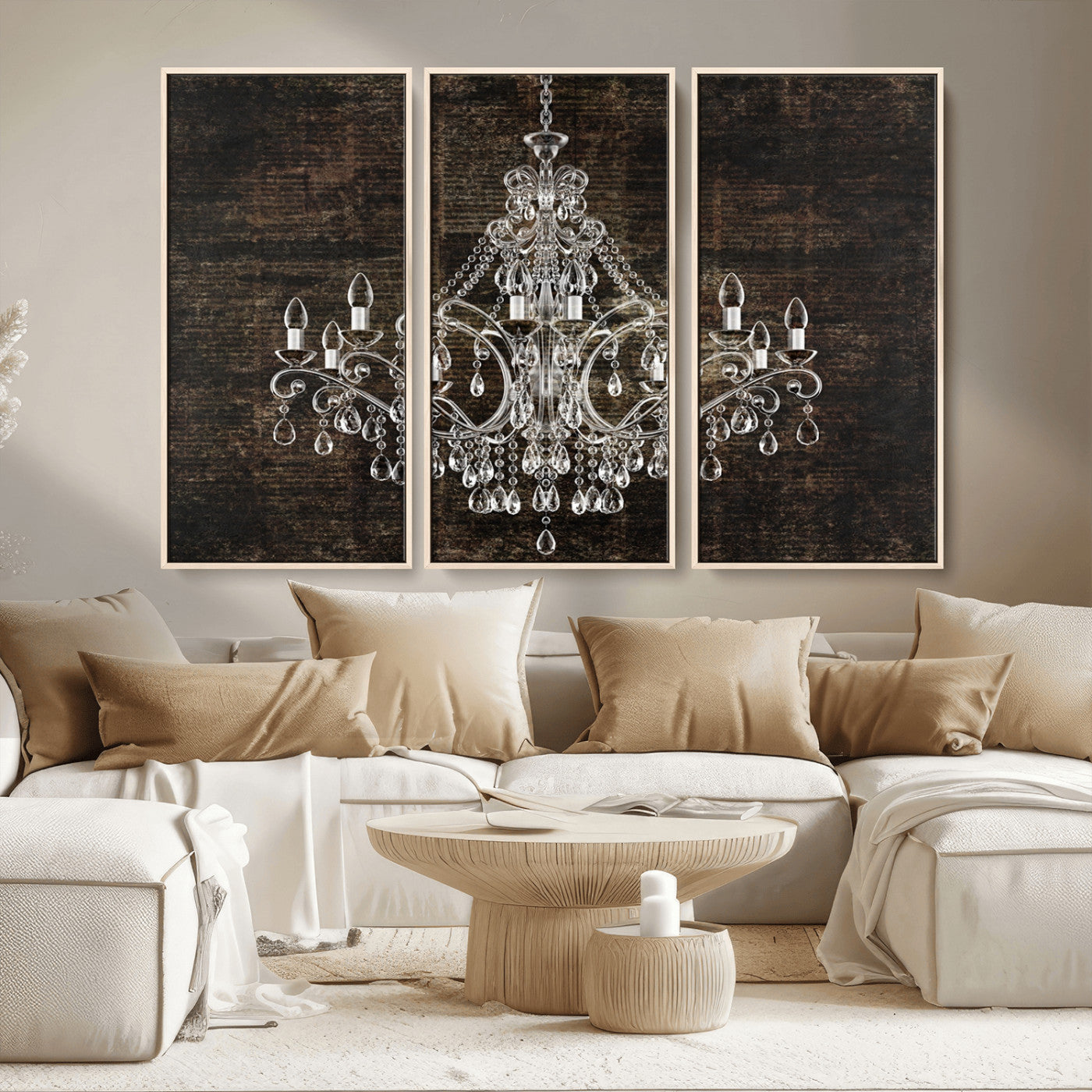 69434-MGV-FC-48X32-3P_Natural-Rustic Chandelier Canvas Print