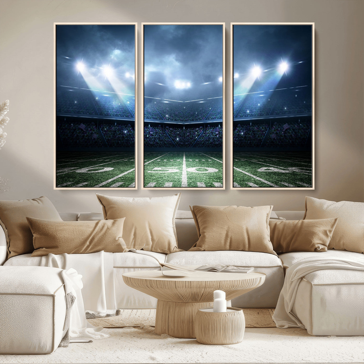74741-MGV-CV-36X24-American Football Stadium Wall Art Canvas, American Football Stadium Canvas Print