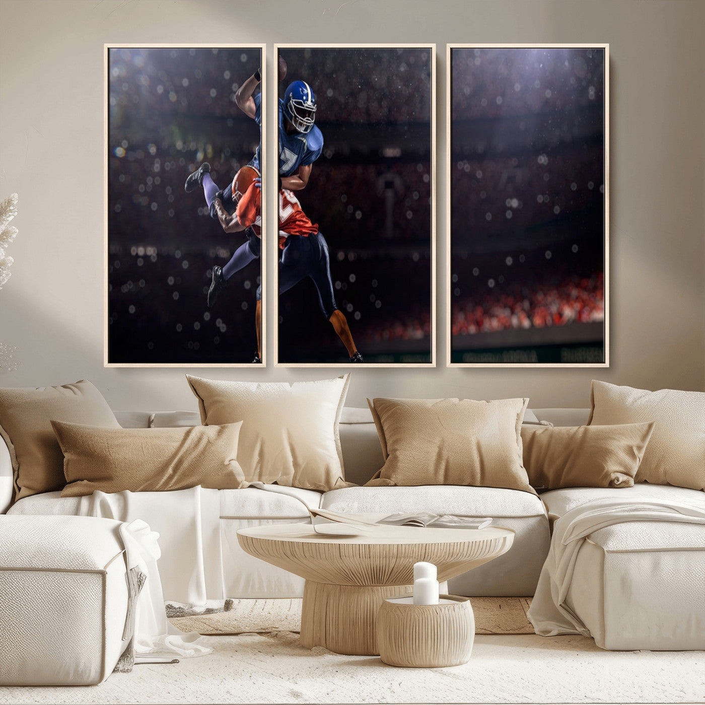 68009-MGV-CV-36X24-American Football Wall Art Canvas Print, Stadium Sport Wall Art Print