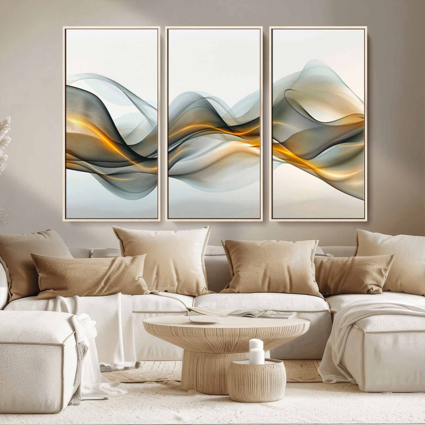 ES1001-MGV-CV-36X24-Abstract Wave Canvas Wall Art – Fluid Contemporary Elegance in Motion – Ready to Hang