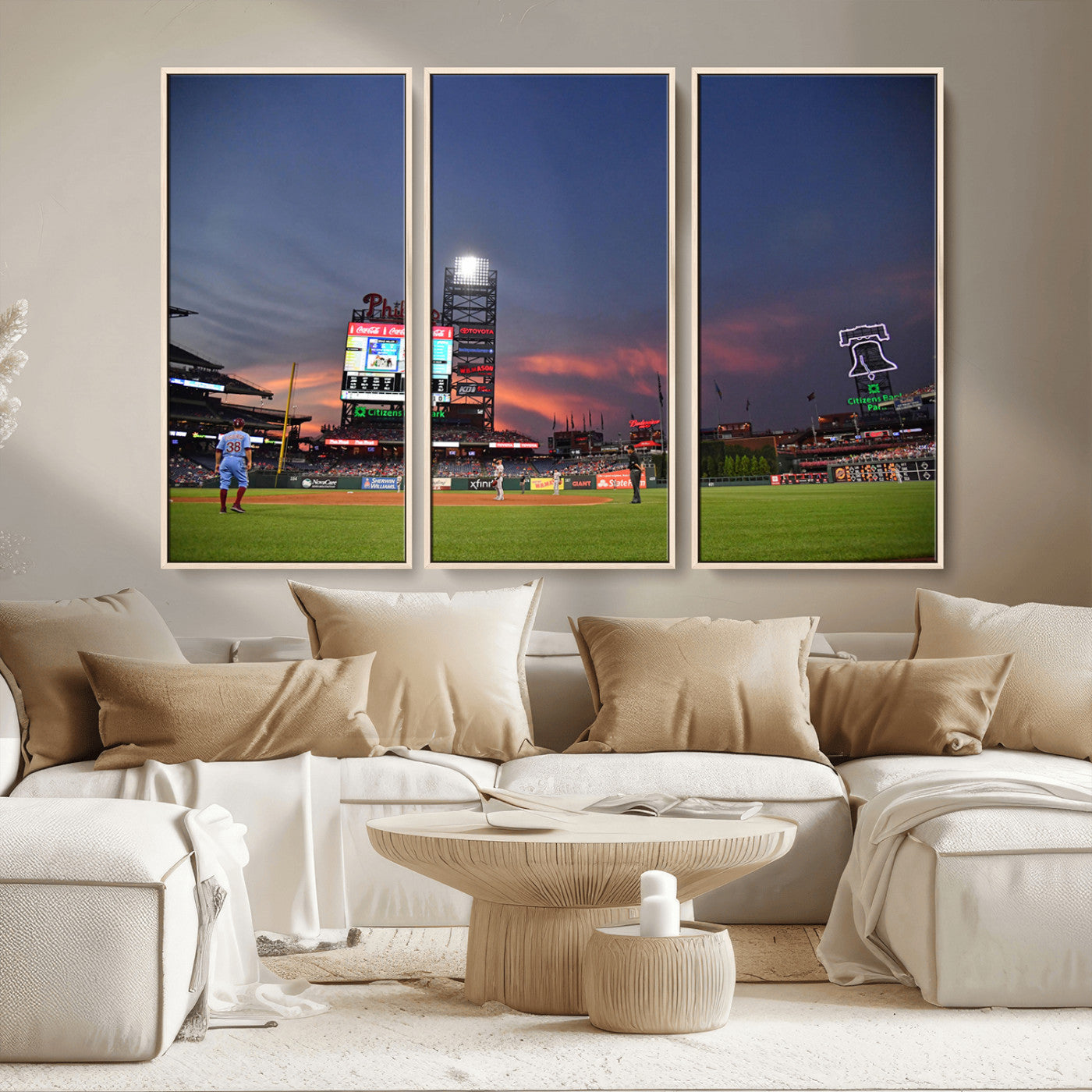 22594-MGV-CV-36X24-Philadelphia Phillies Baseball Print - Philadelphia Citizens Bank Park Stadium Wall Art, Phillies