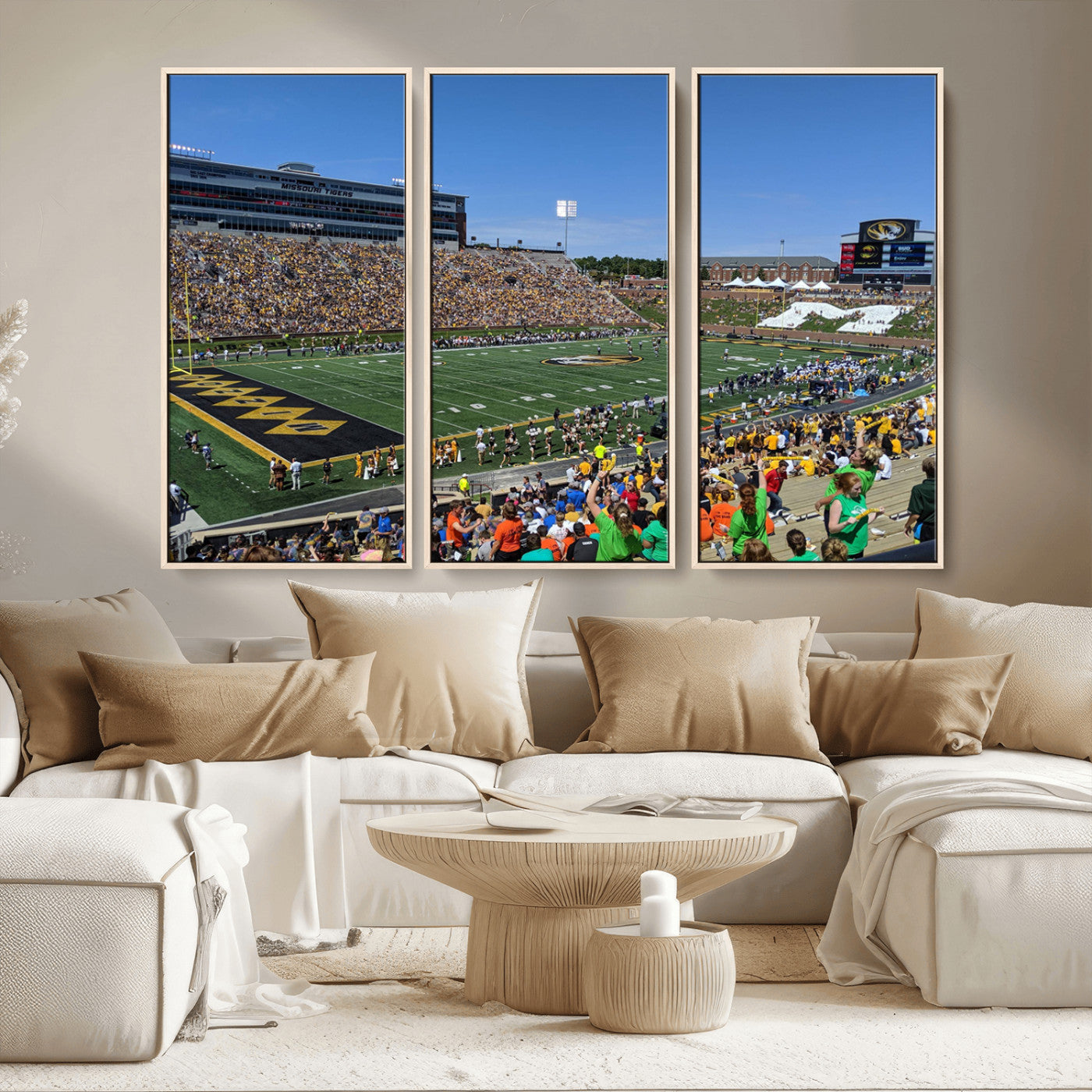 38399-MGV-CV-36X24-University of Missouri Tigers Football Team Print - Columbia Faurot Field Memorial Stadium Wall Art