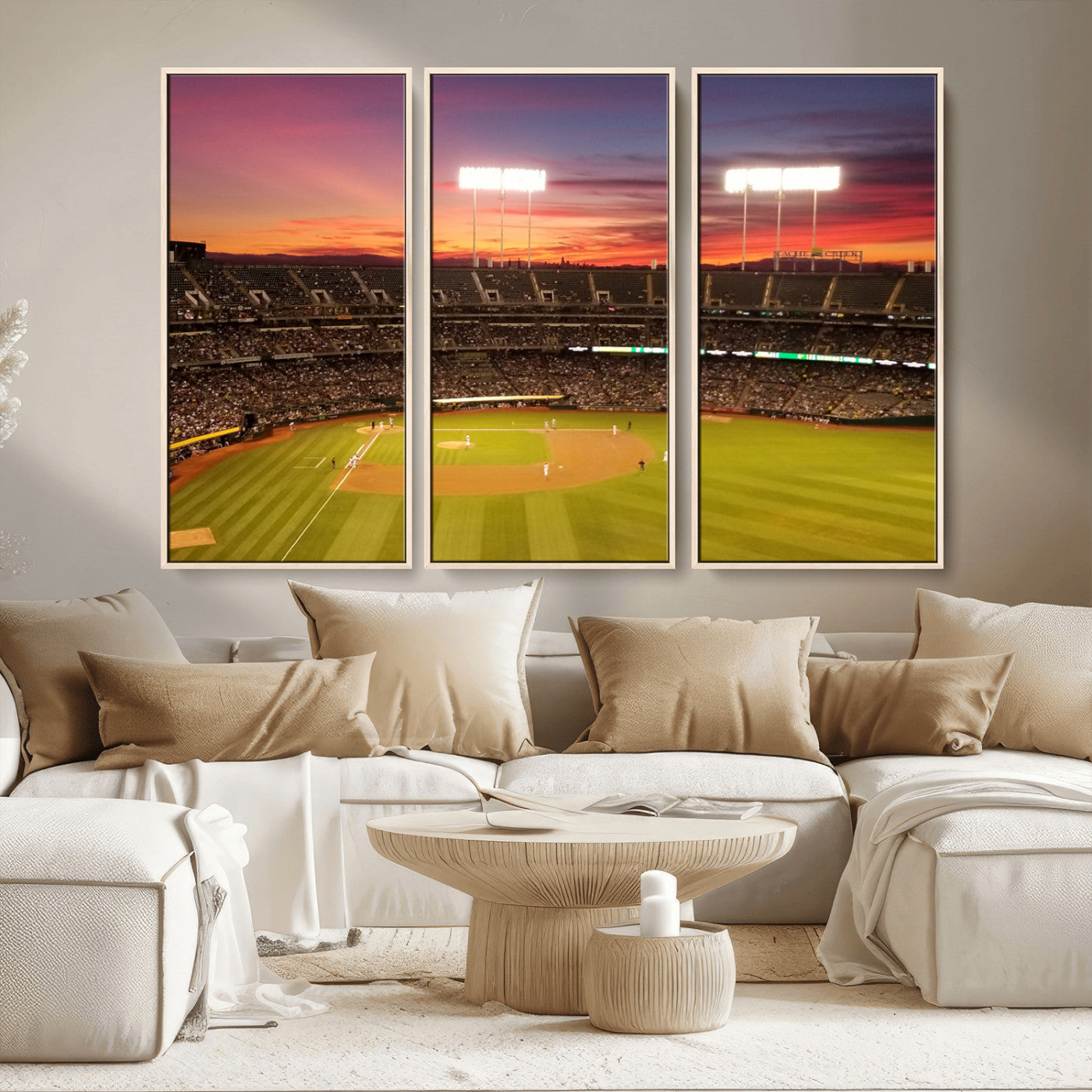 -Oakland Athletics Baseball Team Print - Oakland Coliseum Stadium Wall Art Canvas Print