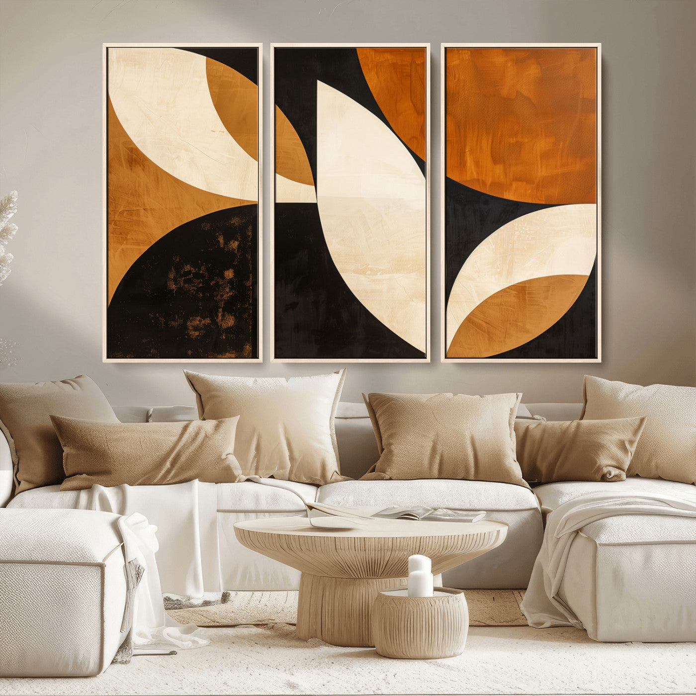 21251-MGV-CV-36X24-Geometric Abstract Wall Art Canvas Print, Mid Century Modern Wall Art Print