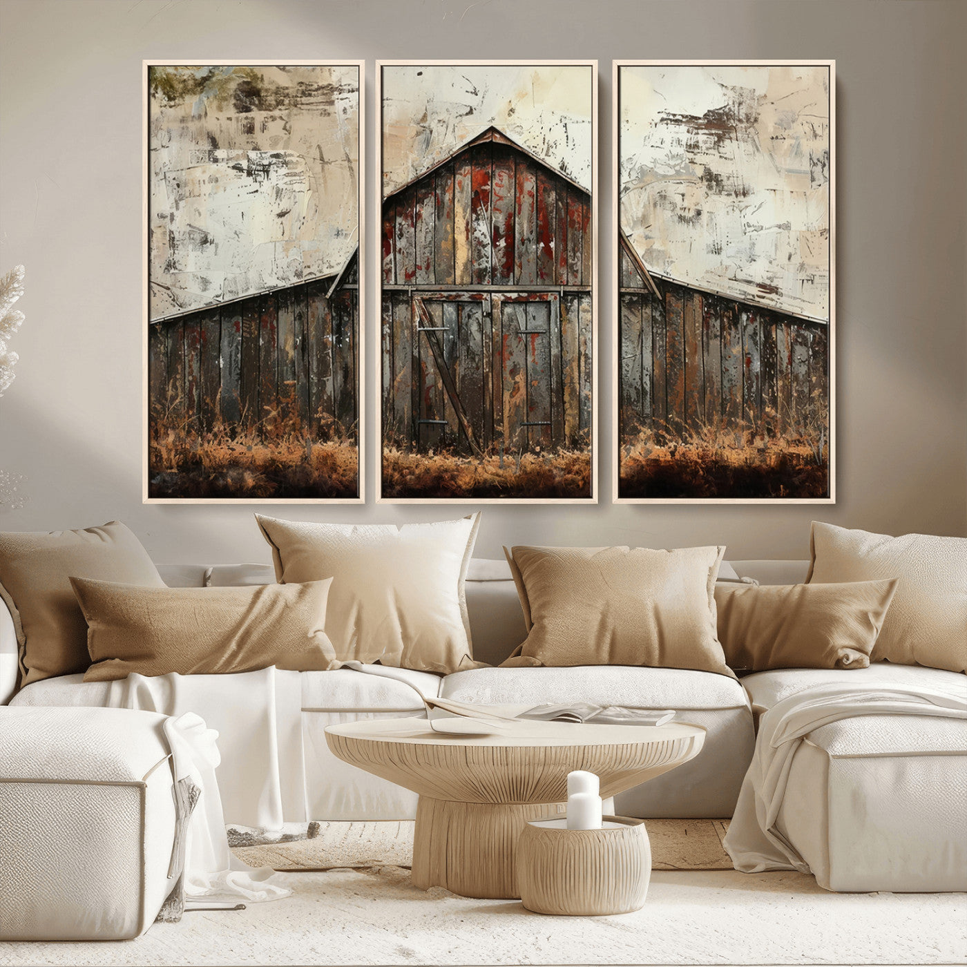 -Rustic Barn Wall Art | Farmhouse Wall Decor Canvas Print | Ready to Hang Barn Decor for Cabin or