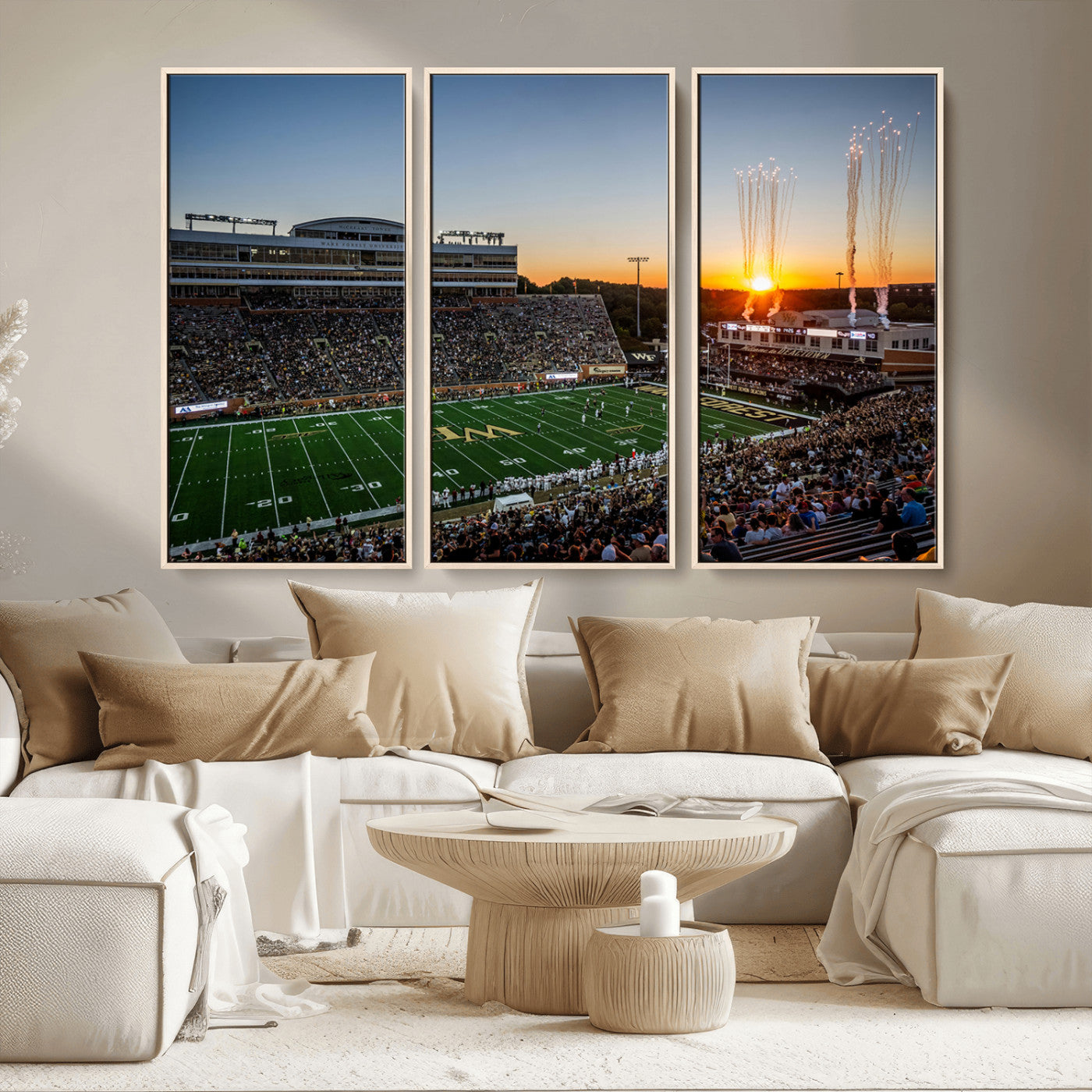 29253-MGV-CV-36X24-Demon Deacons Football Team Print Canvas- Winston-Salem Allegacy Federal Credit Union Stadium Wall
