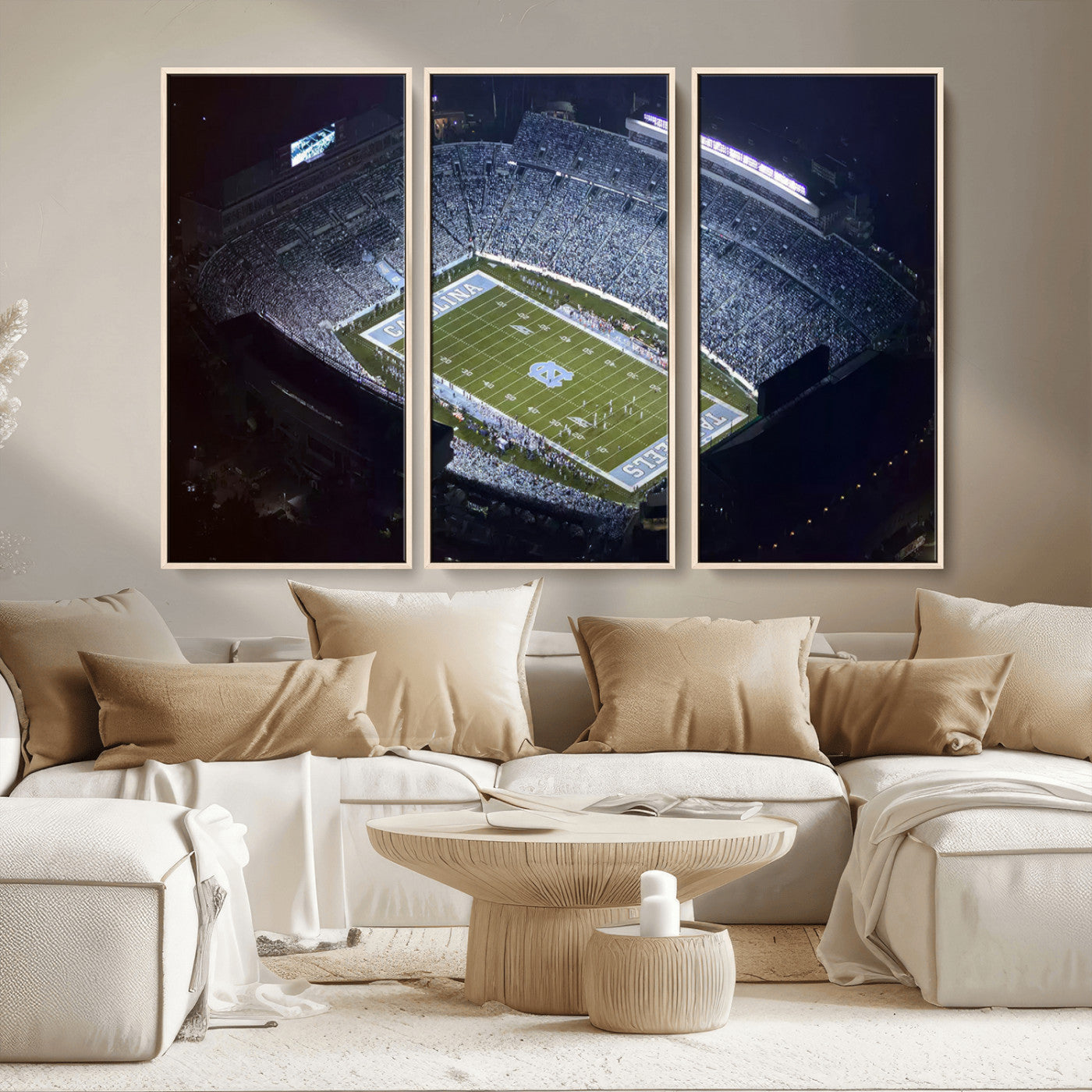 88375-MGV-CV-36X24-University of North Carolina Tar Heels Football Team Print - Chapel Hill Kenan Memorial Stadium