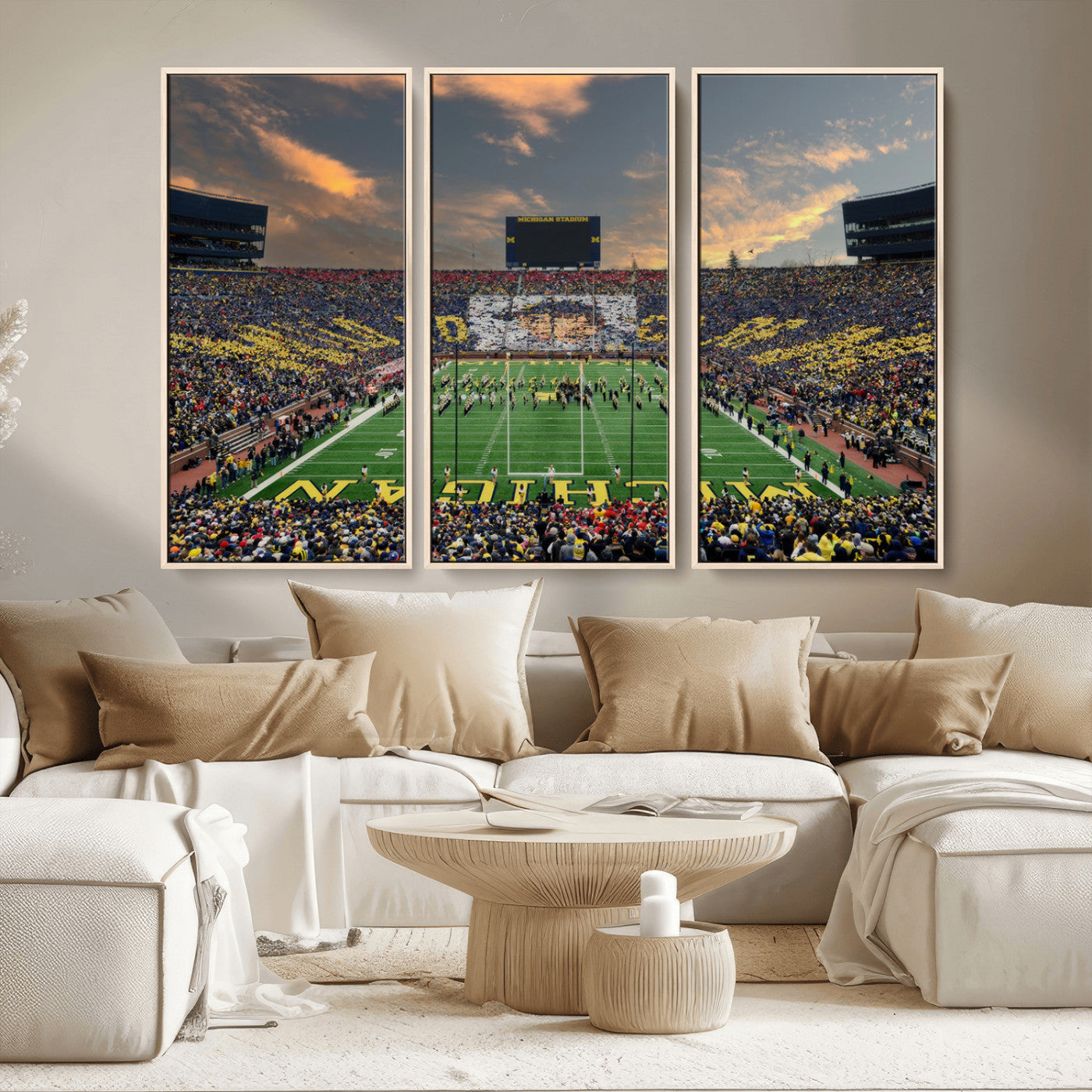 81843-MGV-CV-36X24-University of Michigan Wolverines Print Canvas, Football Team Print - Ann Arbor Michigan Stadium