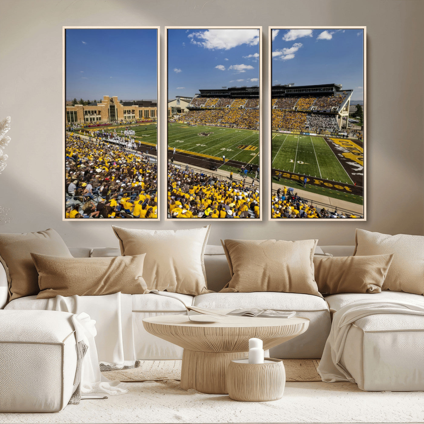 75112-MGV-CV-36X24-University of Wyoming Cowboys Football Team Print - Laramie Jonah Field War Memorial Stadium Wall