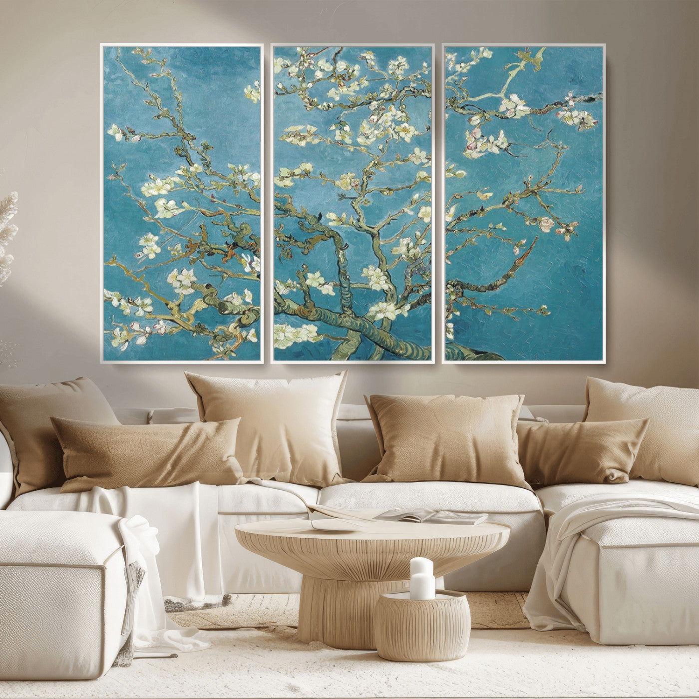 65607-MGV-CV-36X24-Vincent Van Gogh's Almond Blossom Abstract Wall Art Canvas, Van Gogh Almond Blossom Canvas Print