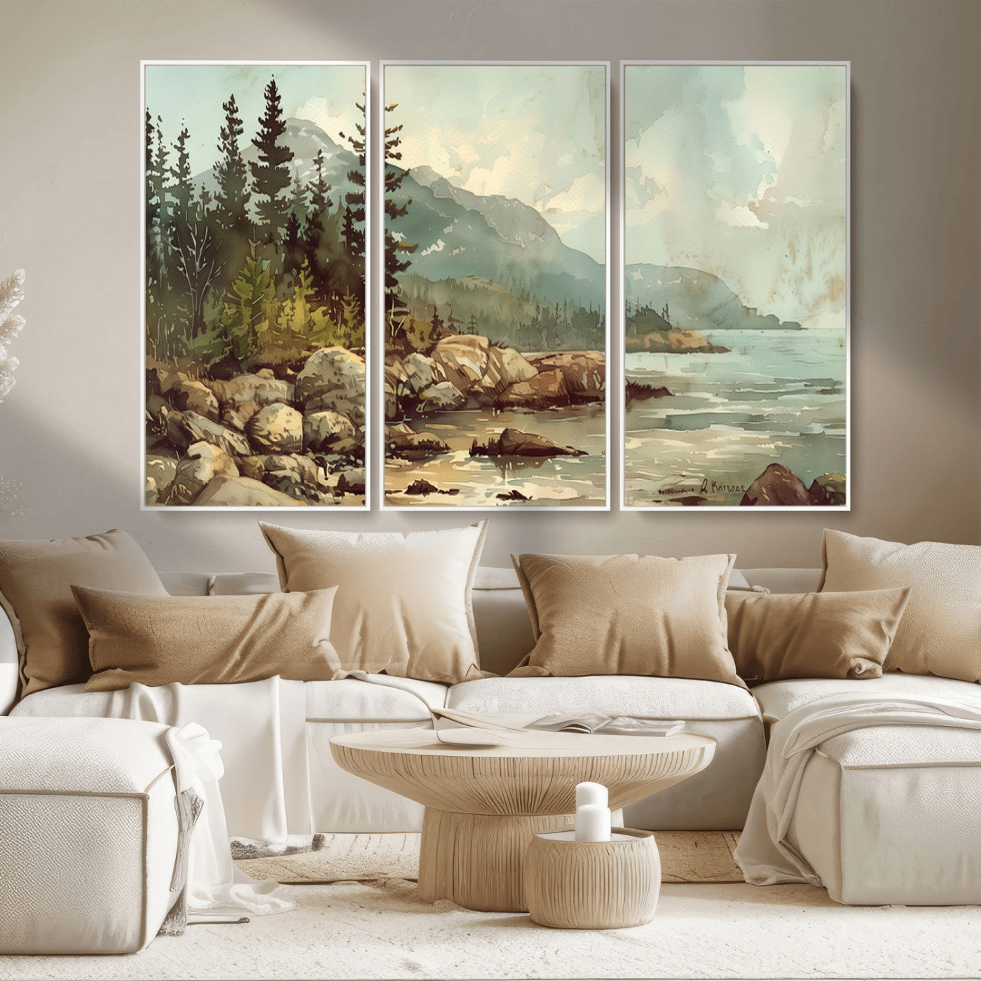 24809-MGV-CV-36X24-Abstract Acadia National Park Wall Art Canvas Print - Stunning 3-Panel Wall Art Canvas Print,