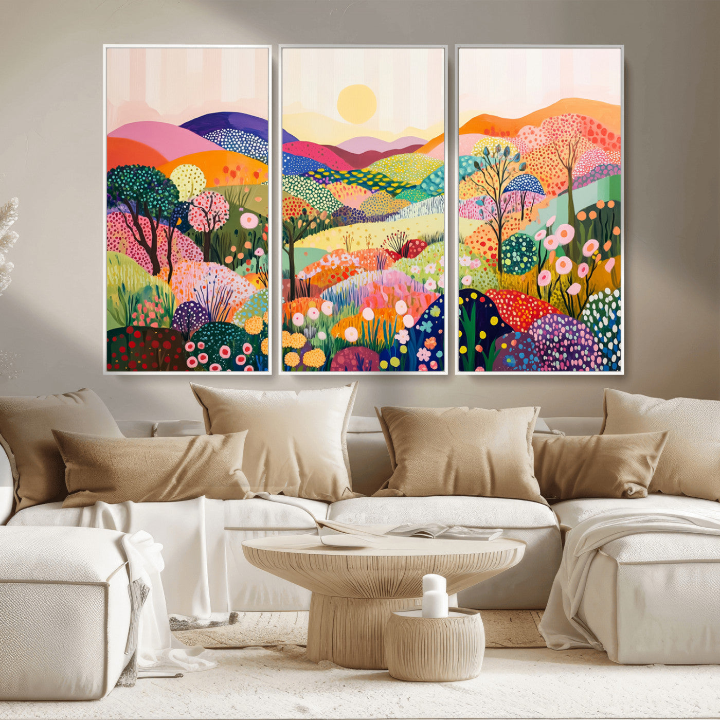 63198-MGV-CV-36X24-Yayoi Kusama 1986 Wall Art Print – Yayoi Kusama Wabi Sabi Japanese Wall Art Print - Vibrant Abstract