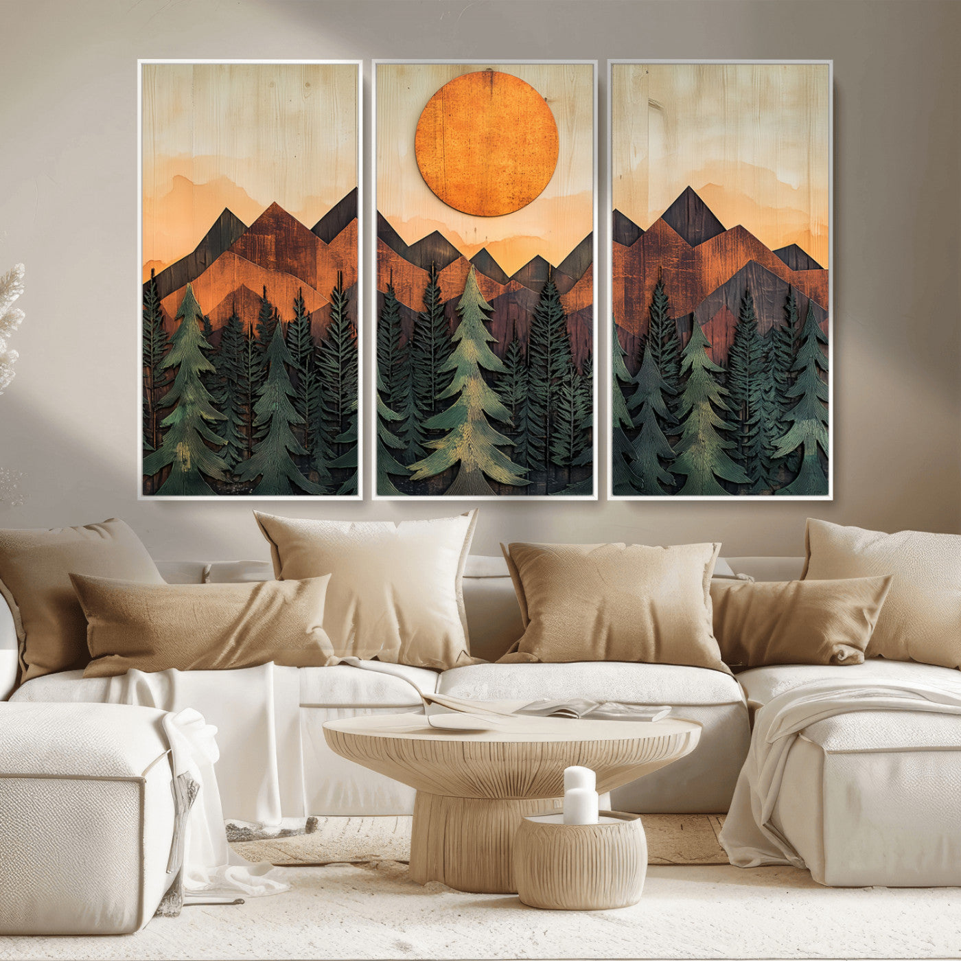 77739-MGV-CV-36X24-Sunset Mountain Landscape Canvas Wall Art Print - Nature Decor for Living Room, Office