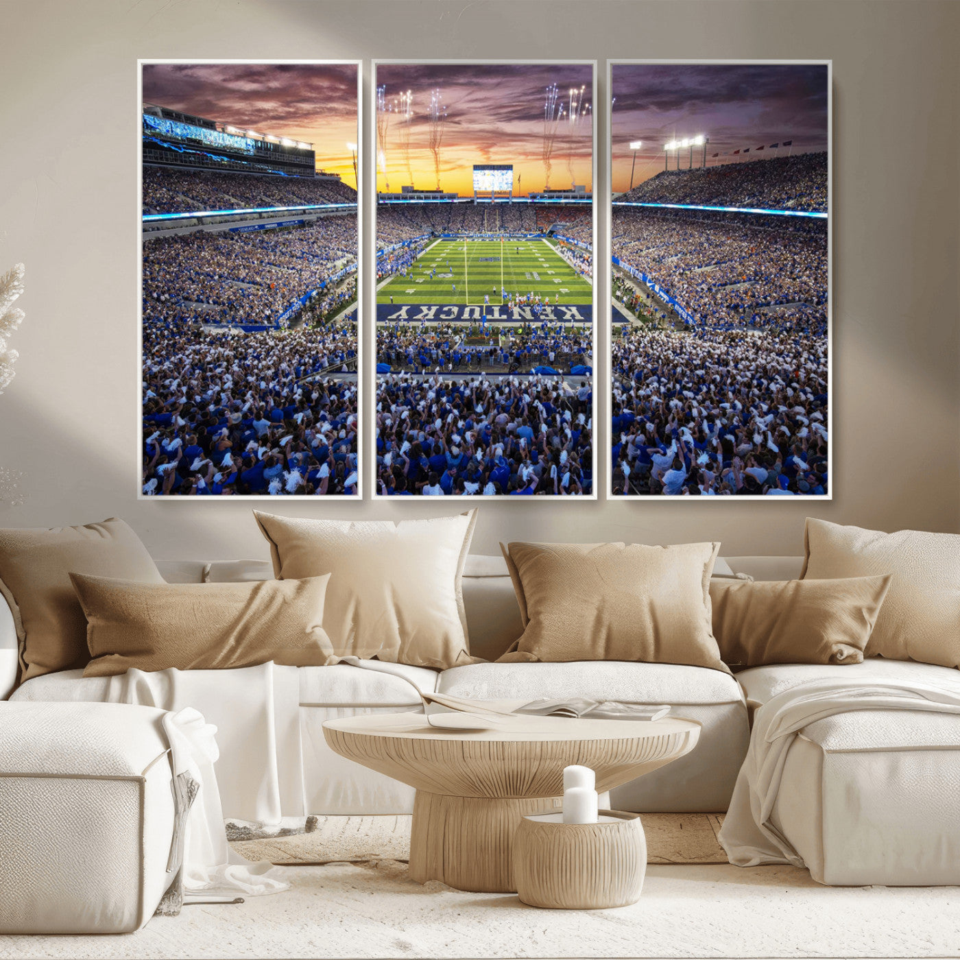 78524-MGV-CV-36X24-Kroger Field Wall Art Print - Kentucky Stadium Wall Art Print - Sunset Football Stadium Wall Decor -