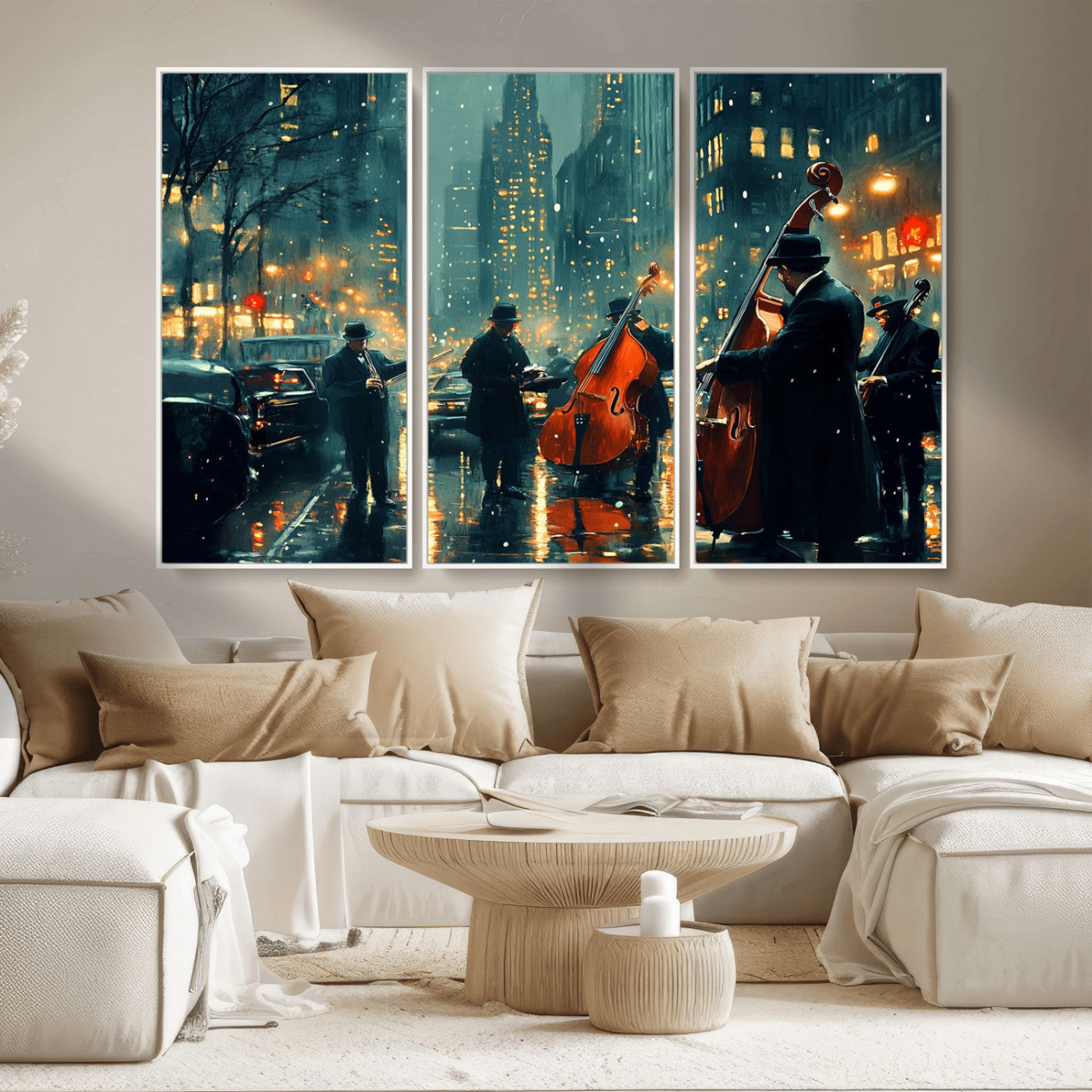 -African American Jazz Art Print - Framed Abstract Music Canvas - Colorful Instrument Poster for