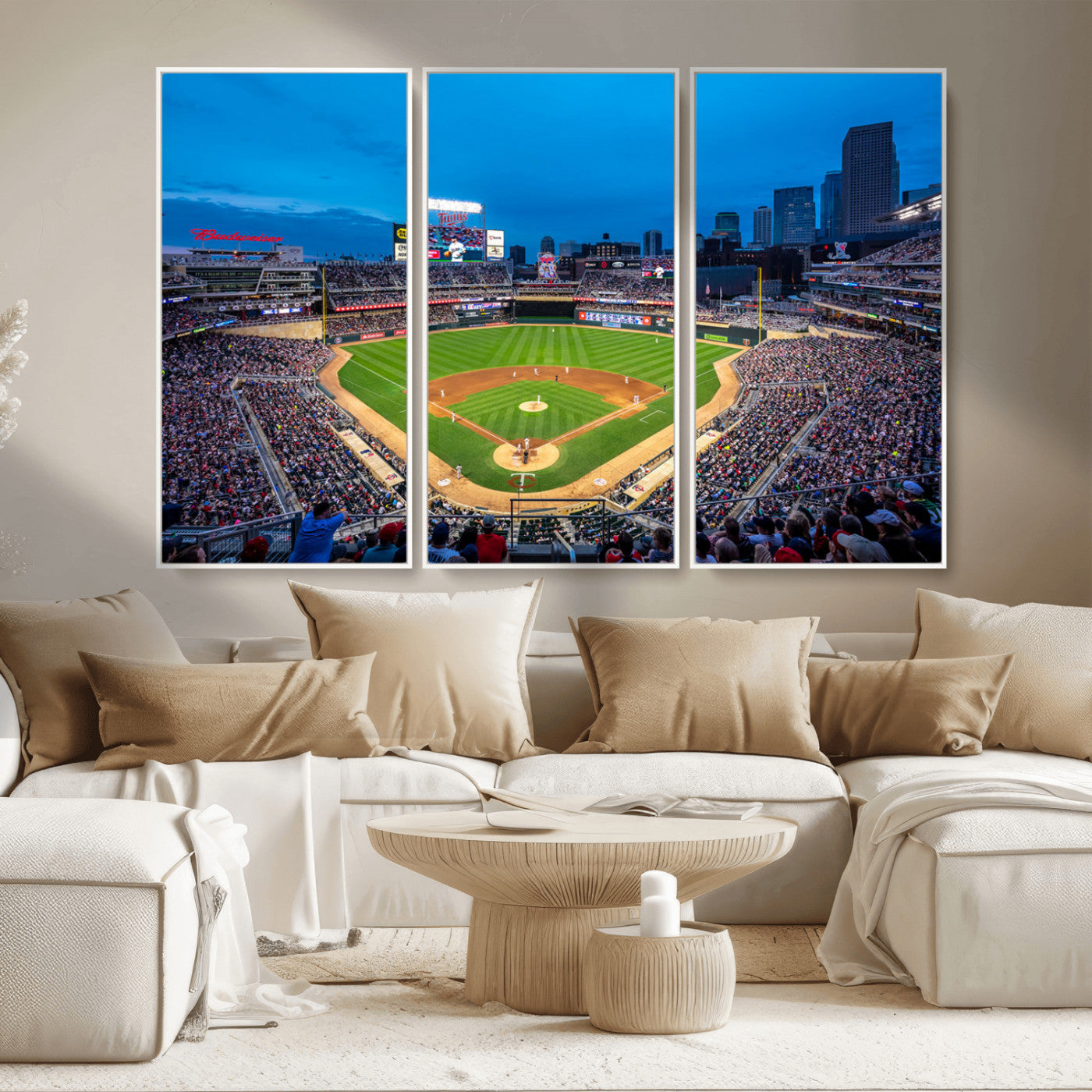-Target Field Stadium Wall Art Canvas Print – Minnesota Twins Baseball Team Iconic Ballpark Scene for home, office