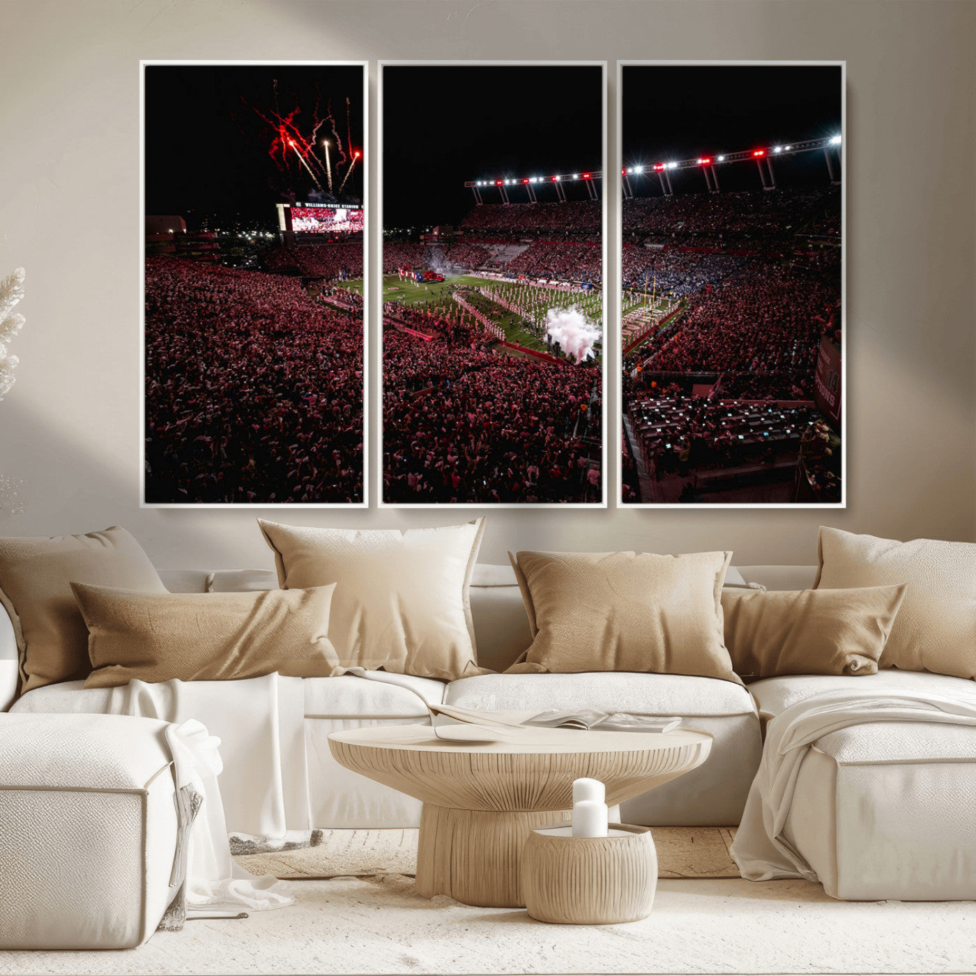60690191-MGV-FC-48X32-3P - William Brice Stadium Wall Art Print – Baseball Game Room Artwork Print for Basement Dorm, Home, Office