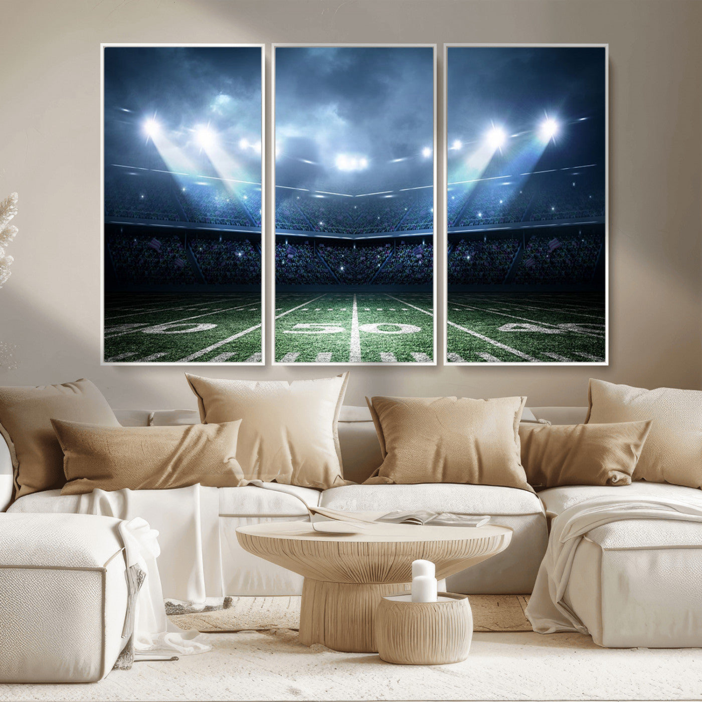 74741-MGV-CV-36X24-American Football Stadium Wall Art Canvas, American Football Stadium Canvas Print