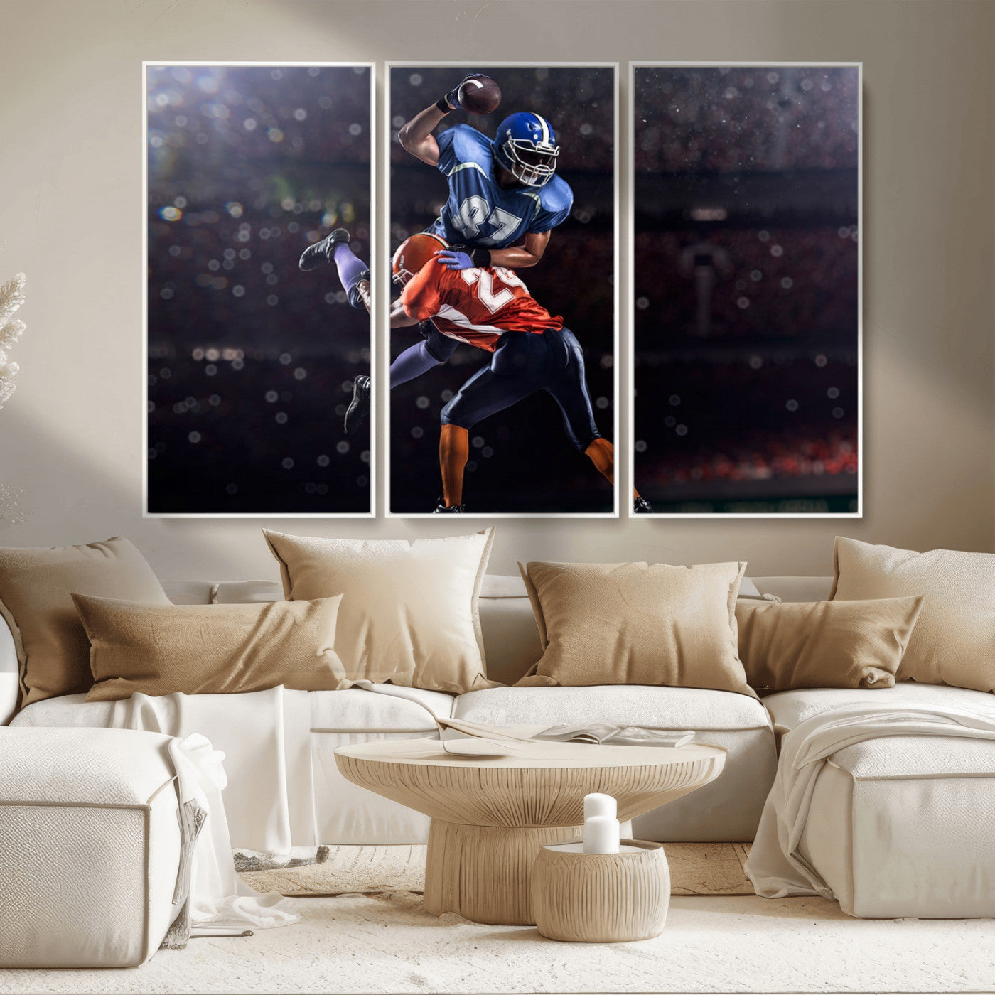 76491-MGV-CV-36X24-American Football Wall Art Canvas Print, Stadium Sport Wall Art Print