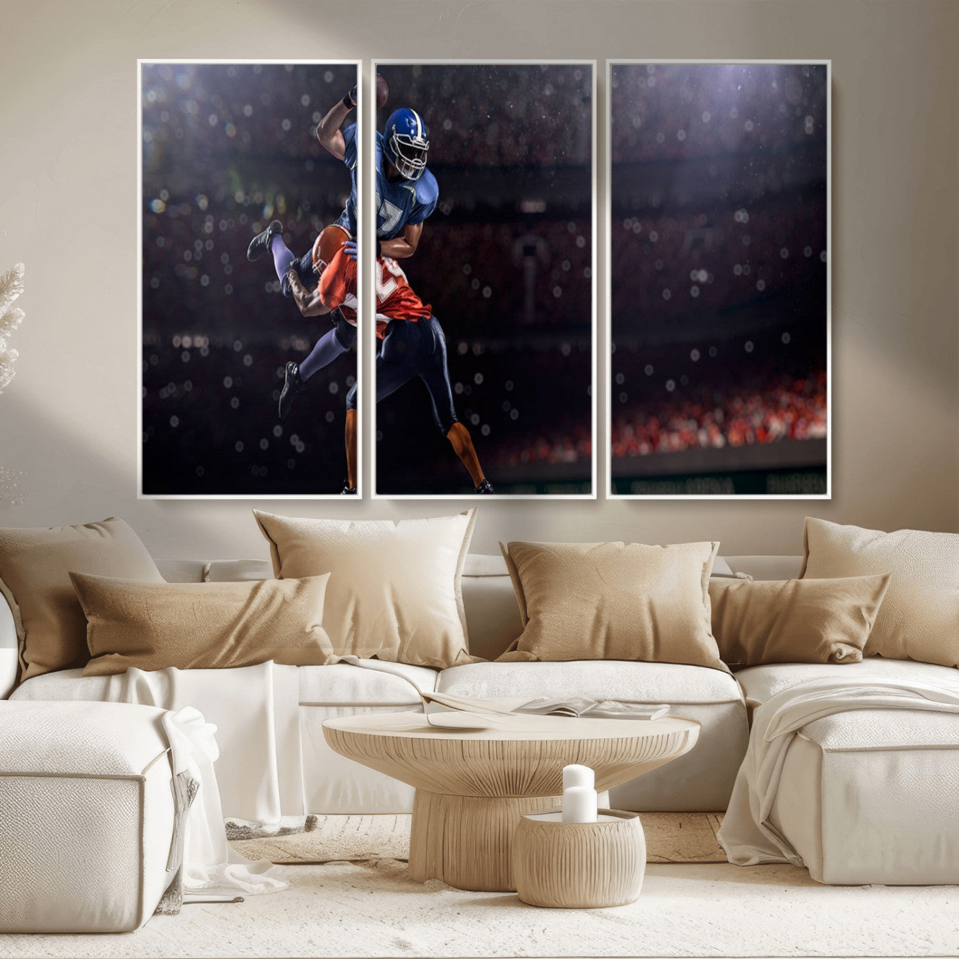 68009-MGV-CV-36X24-American Football Wall Art Canvas Print, Stadium Sport Wall Art Print
