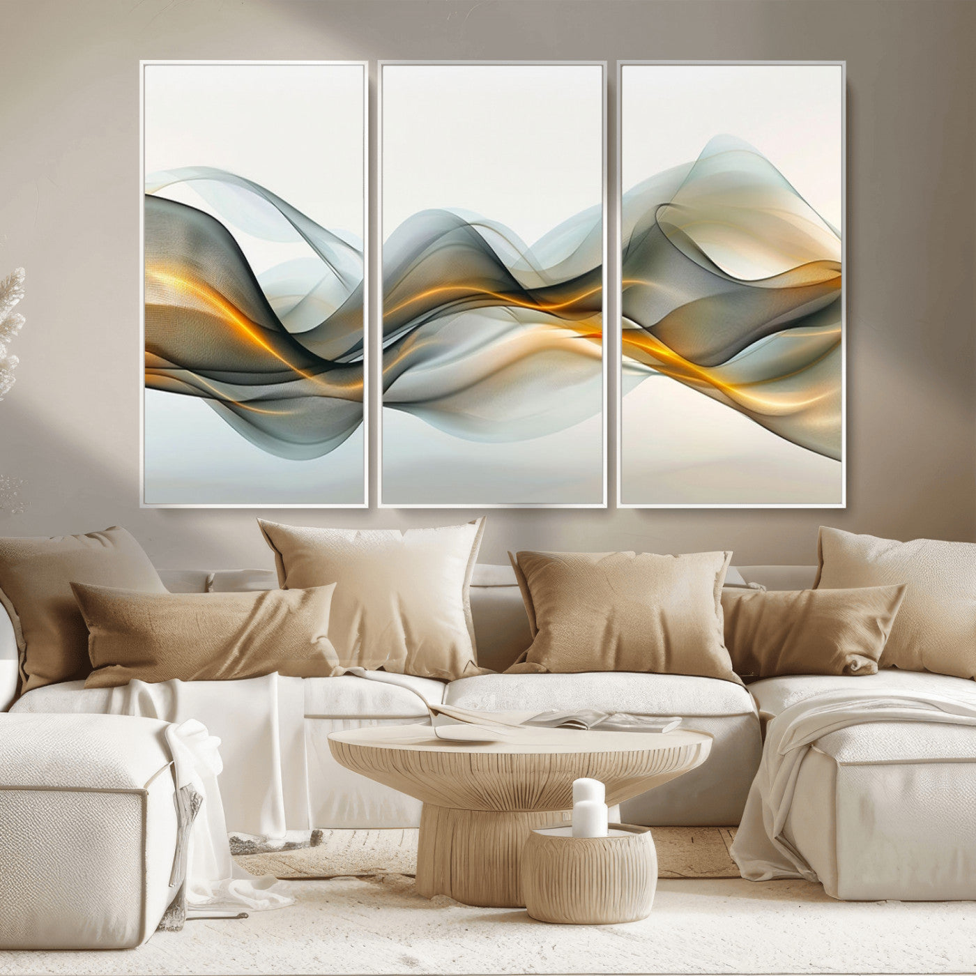 ES1001-MGV-CV-36X24-Abstract Wave Canvas Wall Art – Fluid Contemporary Elegance in Motion – Ready to Hang