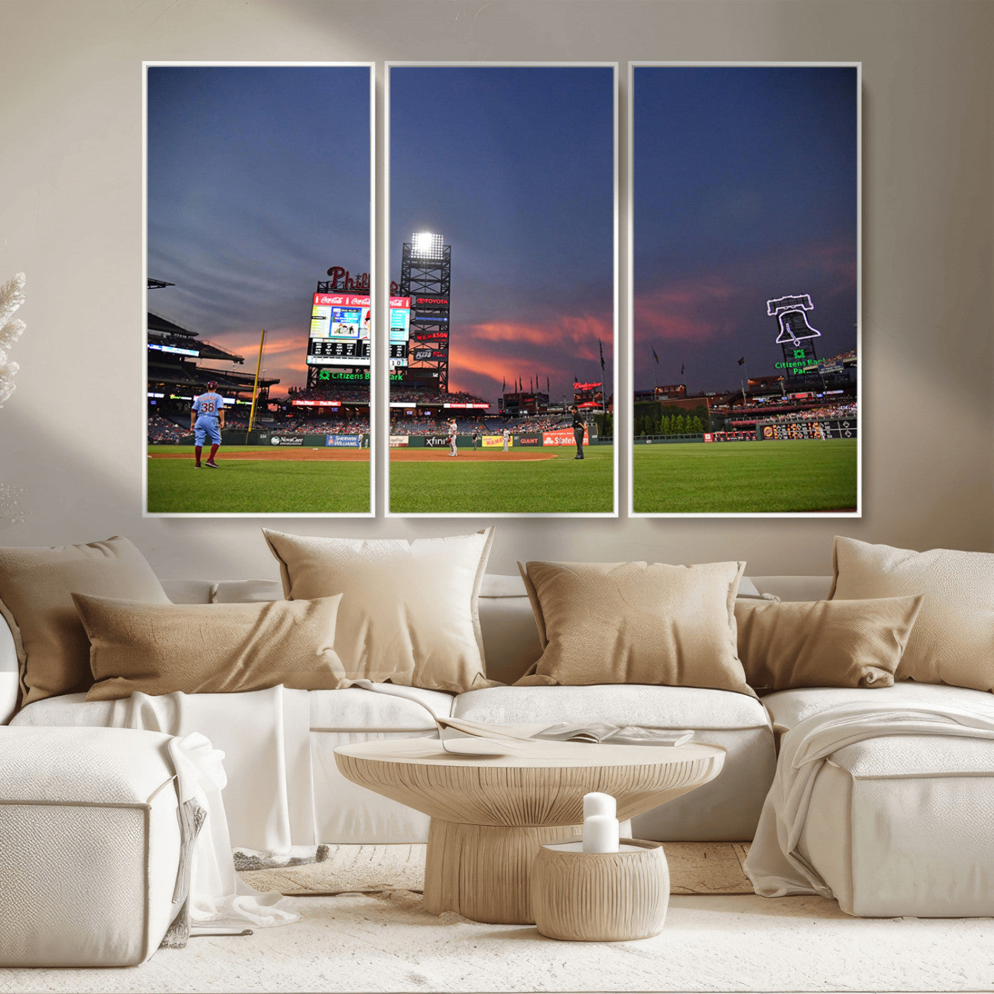22594-MGV-CV-36X24-Philadelphia Phillies Baseball Print - Philadelphia Citizens Bank Park Stadium Wall Art, Phillies