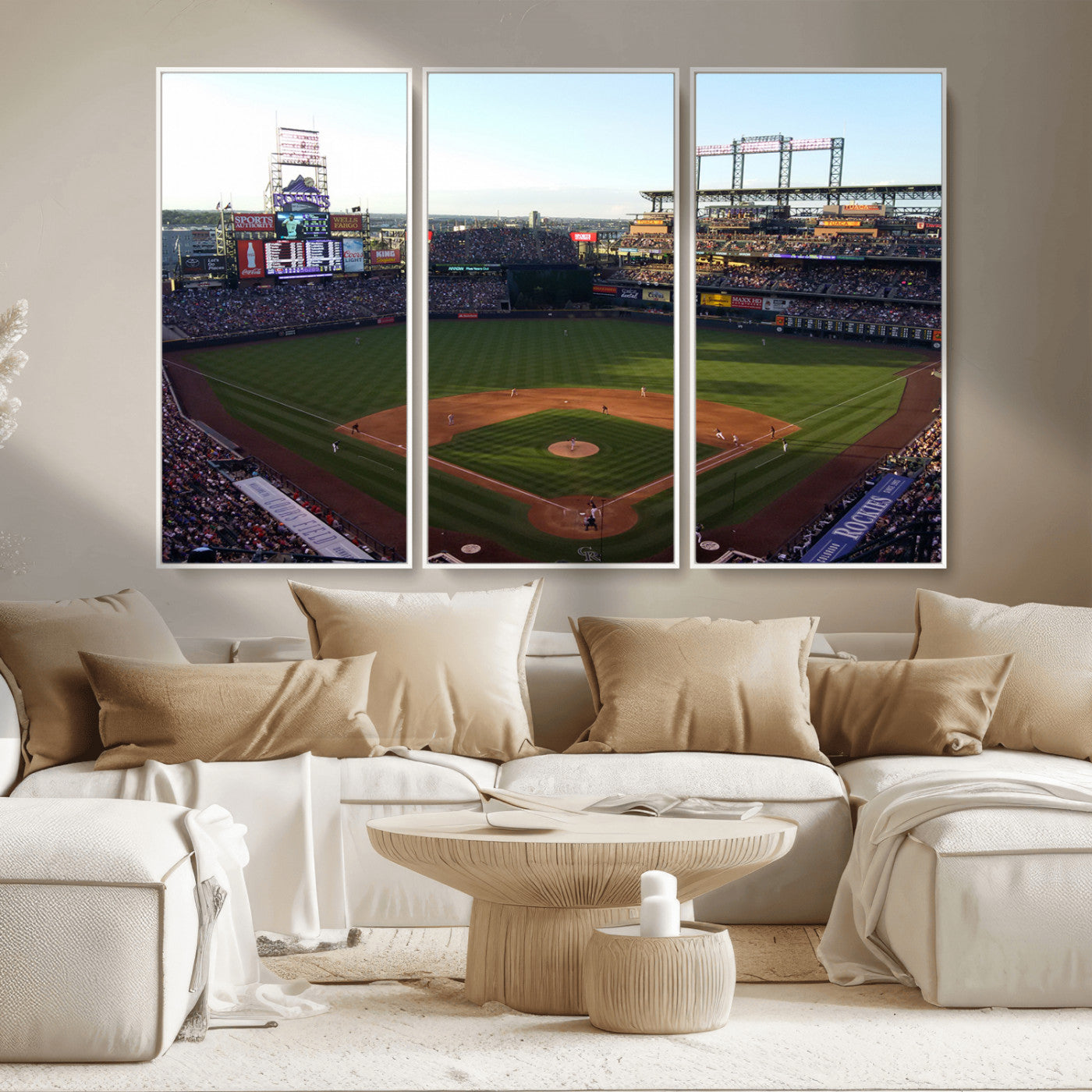 21638-MGV-FC-48X32-3P_White-Colorado Rockies Coors Field Wall Art Canvas Print - MLB Baseball Stadium