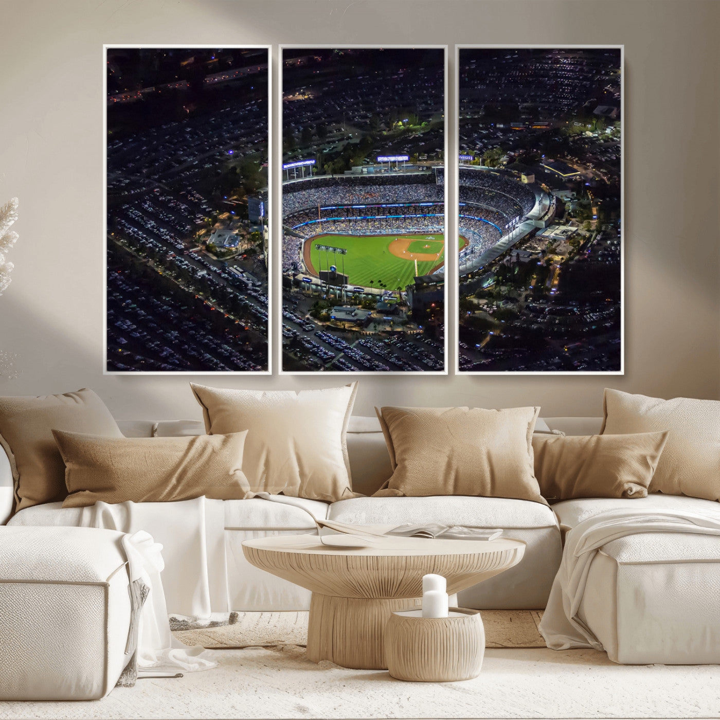 20932-MGV-CV-36X24-Los Angeles Dodgers Dodger Stadium Wall Art Canvas Print - MLB Baseball Stadium