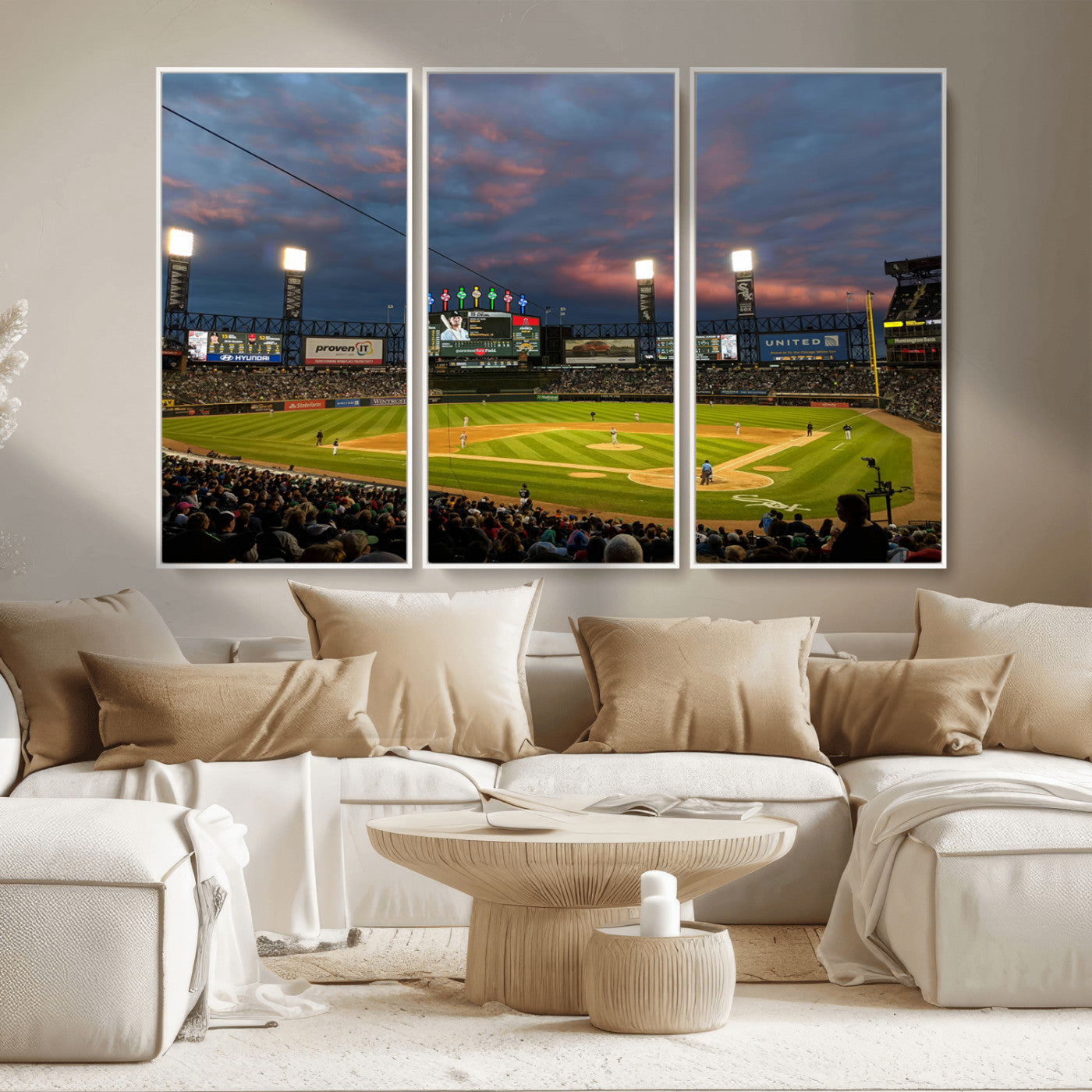 -Chicago White Sox Baseball Team Print Canvas- Guaranteed Rate Field Stadium Wall Art Canvas Print