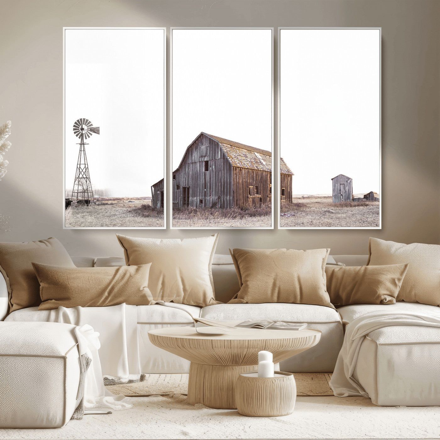 64560-MGV-CV-36X24-Farm Prints Set, Set of 6 Farmhouse Wall Art, Country House Decor