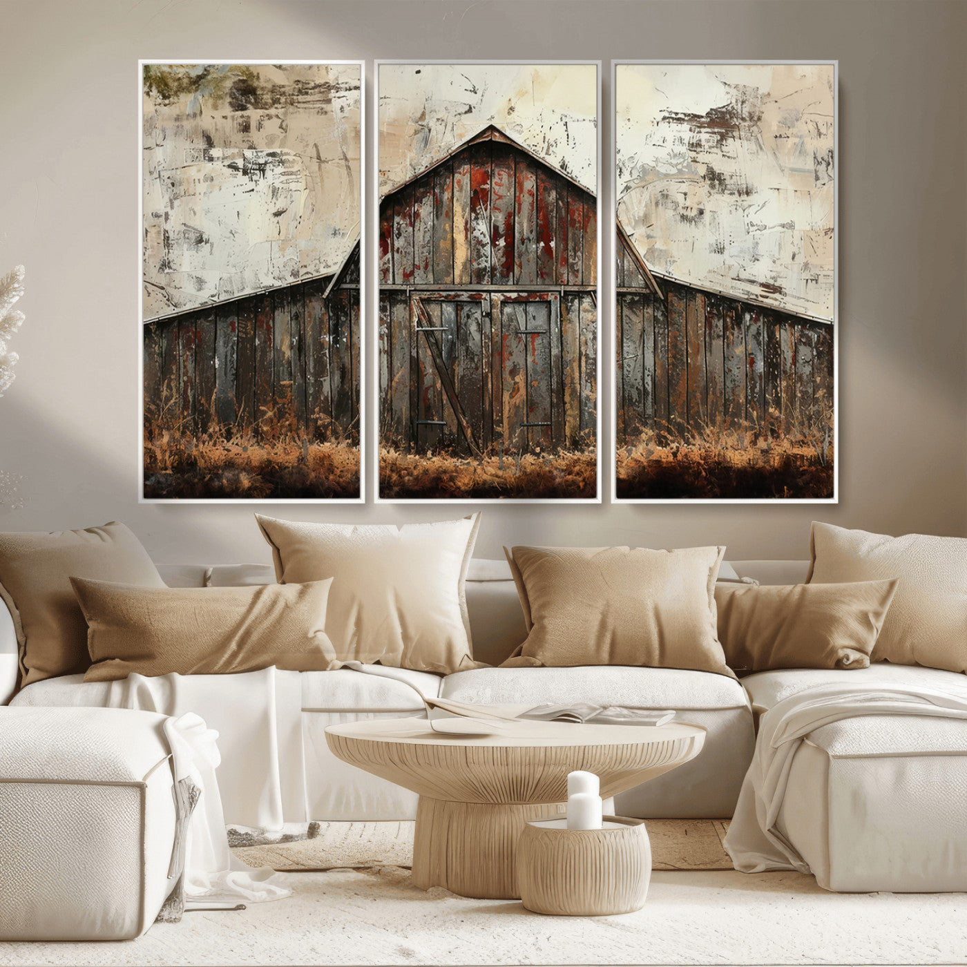 -Rustic Barn Wall Art | Farmhouse Wall Decor Canvas Print | Ready to Hang Barn Decor for Cabin or
