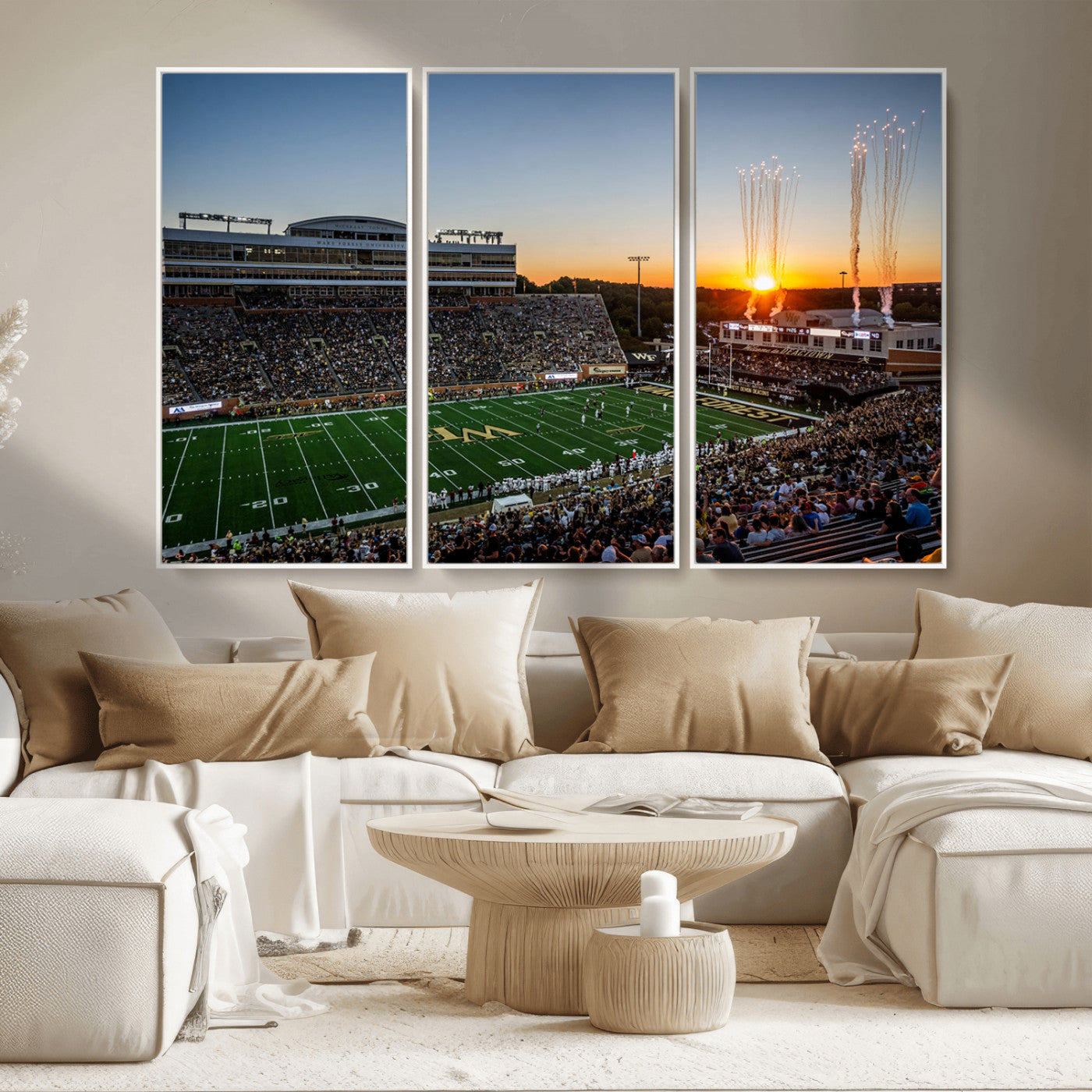 29253-MGV-CV-36X24-Demon Deacons Football Team Print Canvas- Winston-Salem Allegacy Federal Credit Union Stadium Wall
