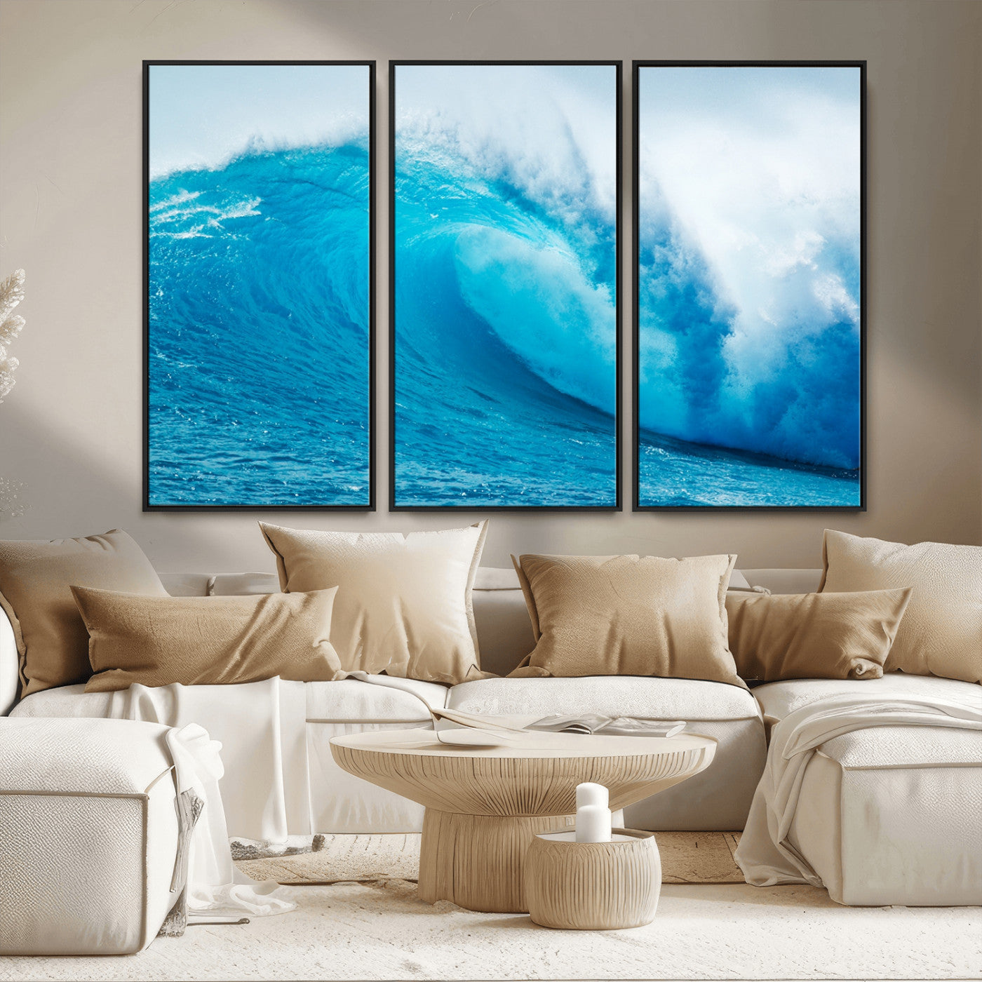 13117-MGV-CV-36X24-Big Ocean Surfing Wave Wall Art Canvas Print