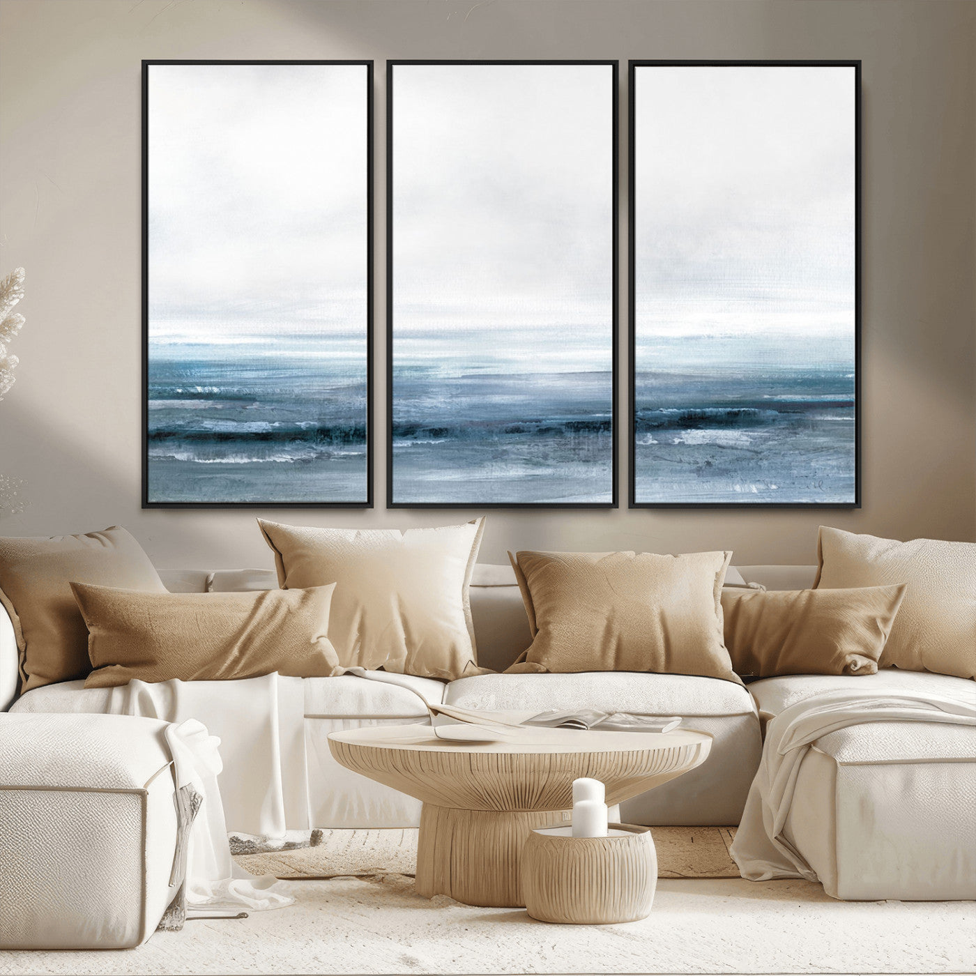 65702-MGV-CV-36X24-Blue Ocean Abstract Artwork Wall Art Canvas Print