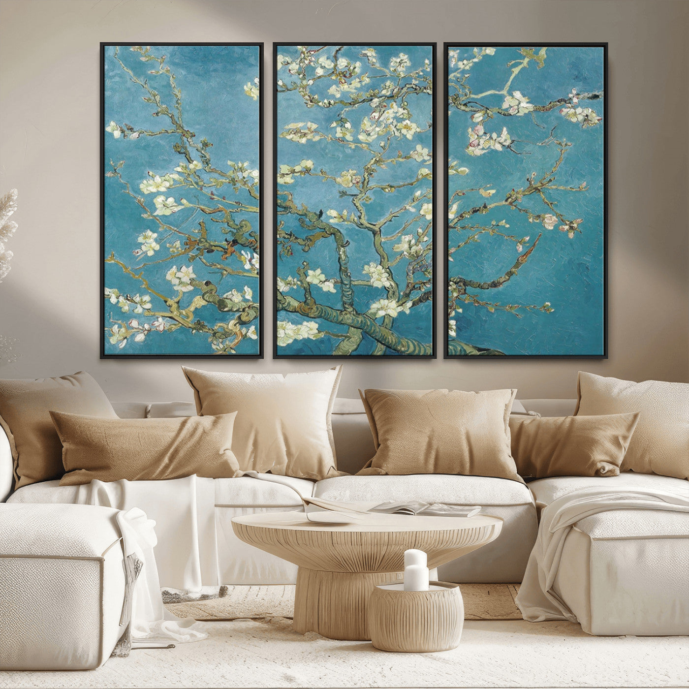 65607-MGV-CV-36X24-Vincent Van Gogh's Almond Blossom Abstract Wall Art Canvas, Van Gogh Almond Blossom Canvas Print