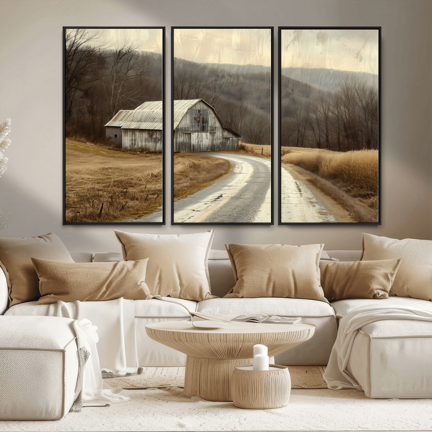 10376-MGV-FC-48X32-3P_Black-Vintage Barn for Farmhouse Wall Decor Canvas Print
