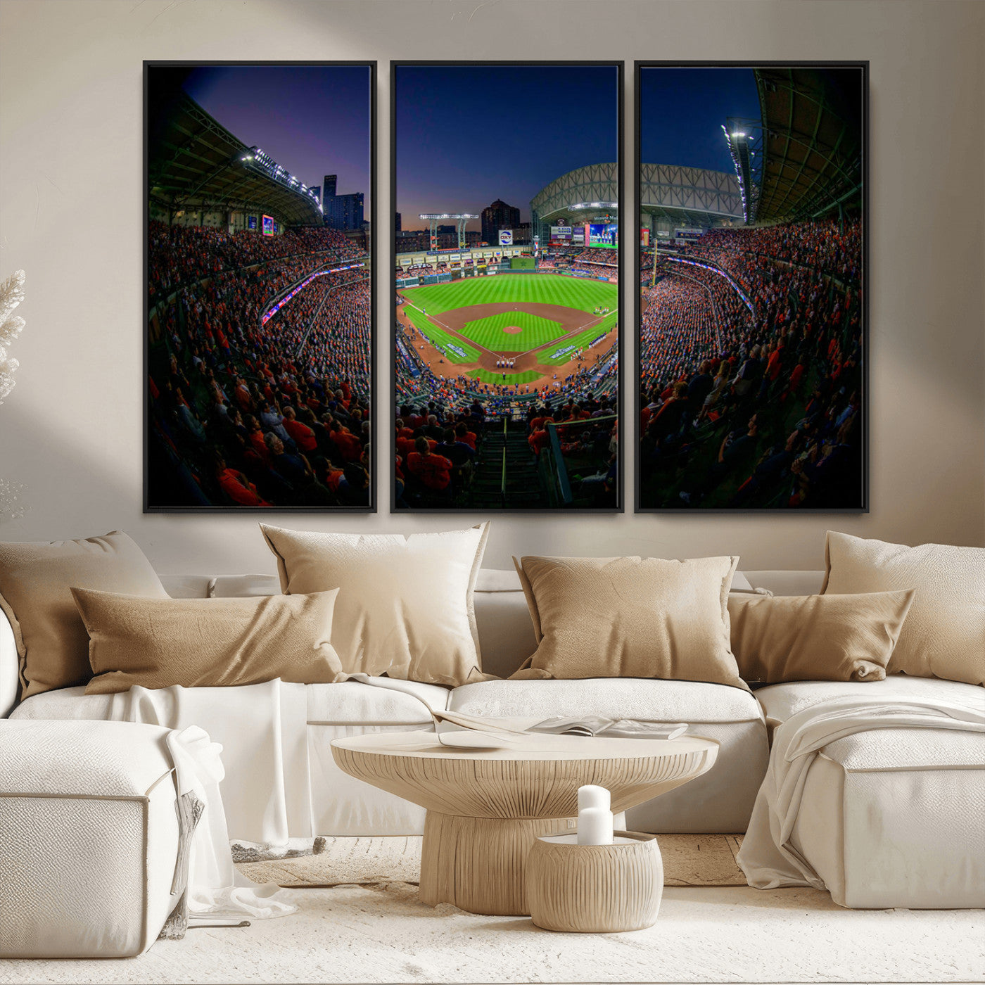 -Houston Astros Baseball Print Canvas - Houston Minute Maid Park Stadium Wall Art Canvas Print