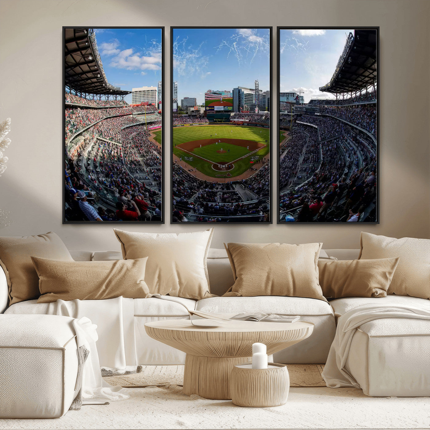 78608-MGV-FC-48X32-3P_Black-Truist Park Stadium Canvas Wall Art - Atlanta Braves Game Day Exclusive Decor