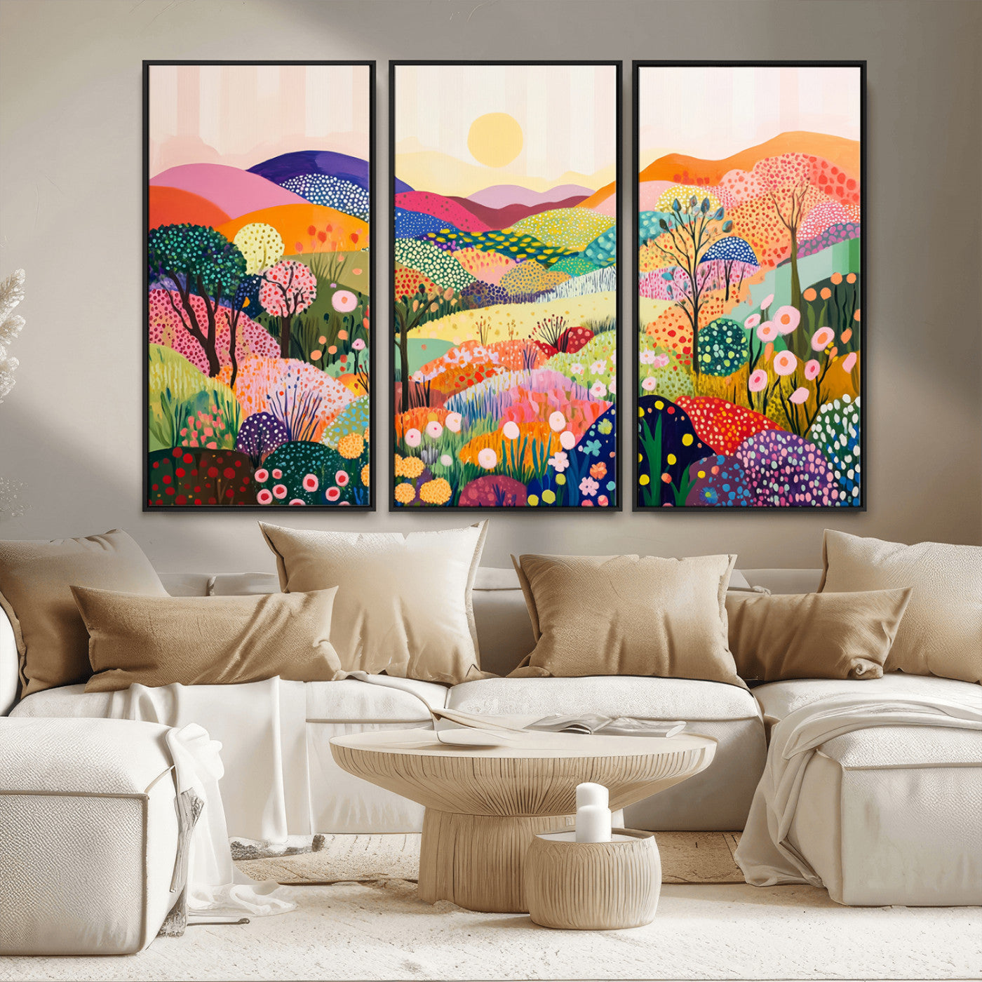 63198-MGV-CV-36X24-Yayoi Kusama 1986 Wall Art Print – Yayoi Kusama Wabi Sabi Japanese Wall Art Print - Vibrant Abstract