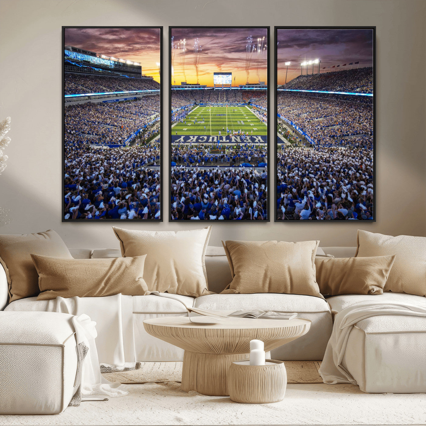 78524-MGV-CV-36X24-Kroger Field Wall Art Print - Kentucky Stadium Wall Art Print - Sunset Football Stadium Wall Decor -