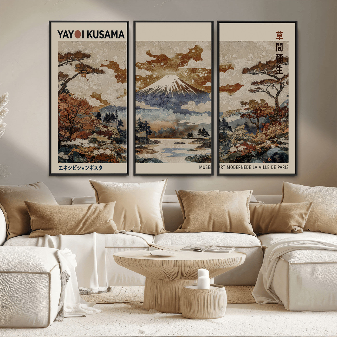 -Yayoi Wall Art: Transform Your Space, Modern Japanese Wall Art Print Yayoi Kusama Canvas Wall Art