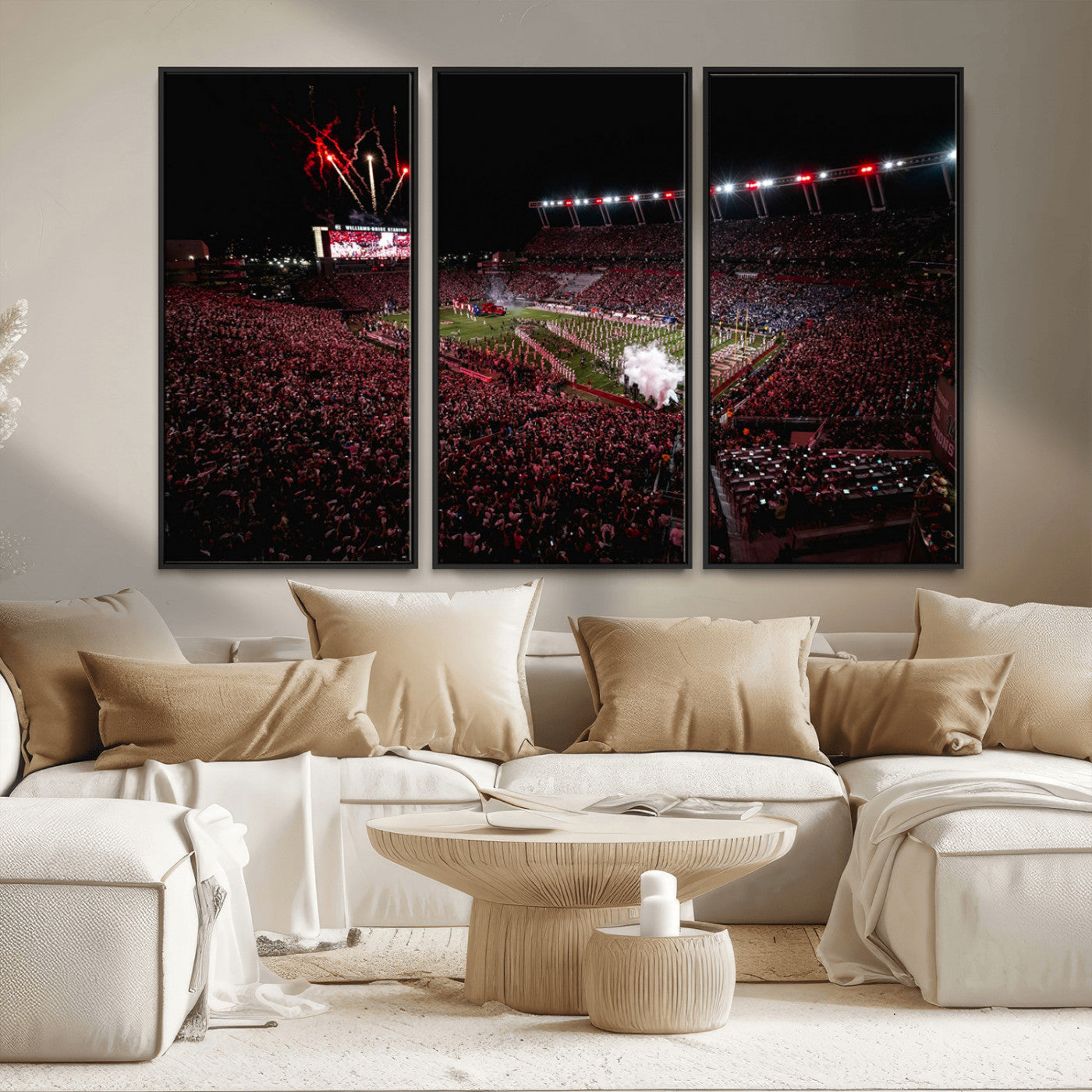60690191-MGV-FC-48X32-3P - William Brice Stadium Wall Art Print – Baseball Game Room Artwork Print for Basement Dorm, Home, Office